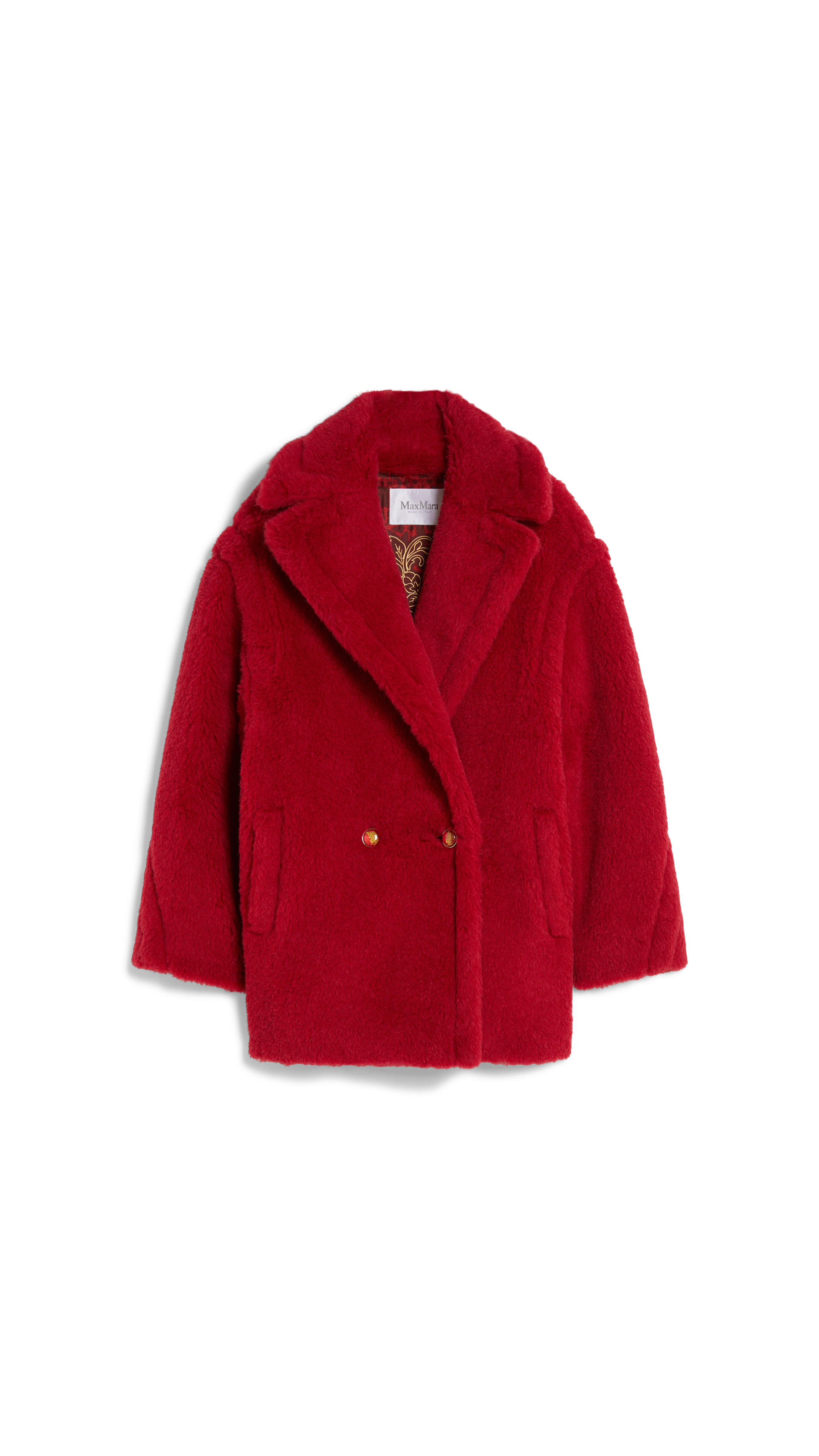 Short Teddy Bear Icon Coat in Alpaca and Wool - Cuba