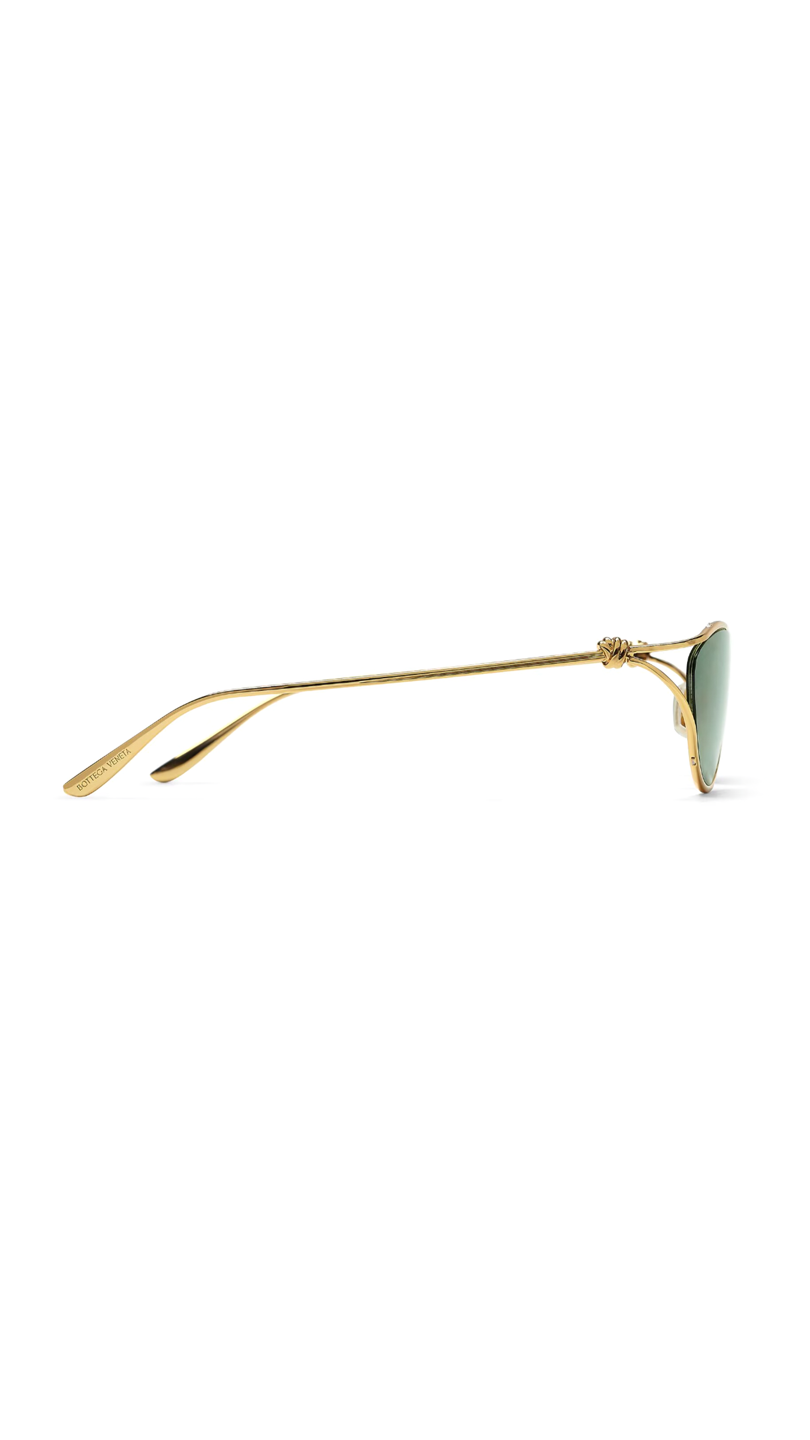 Knot Cat Eye Sunglasses - Gold/Green
