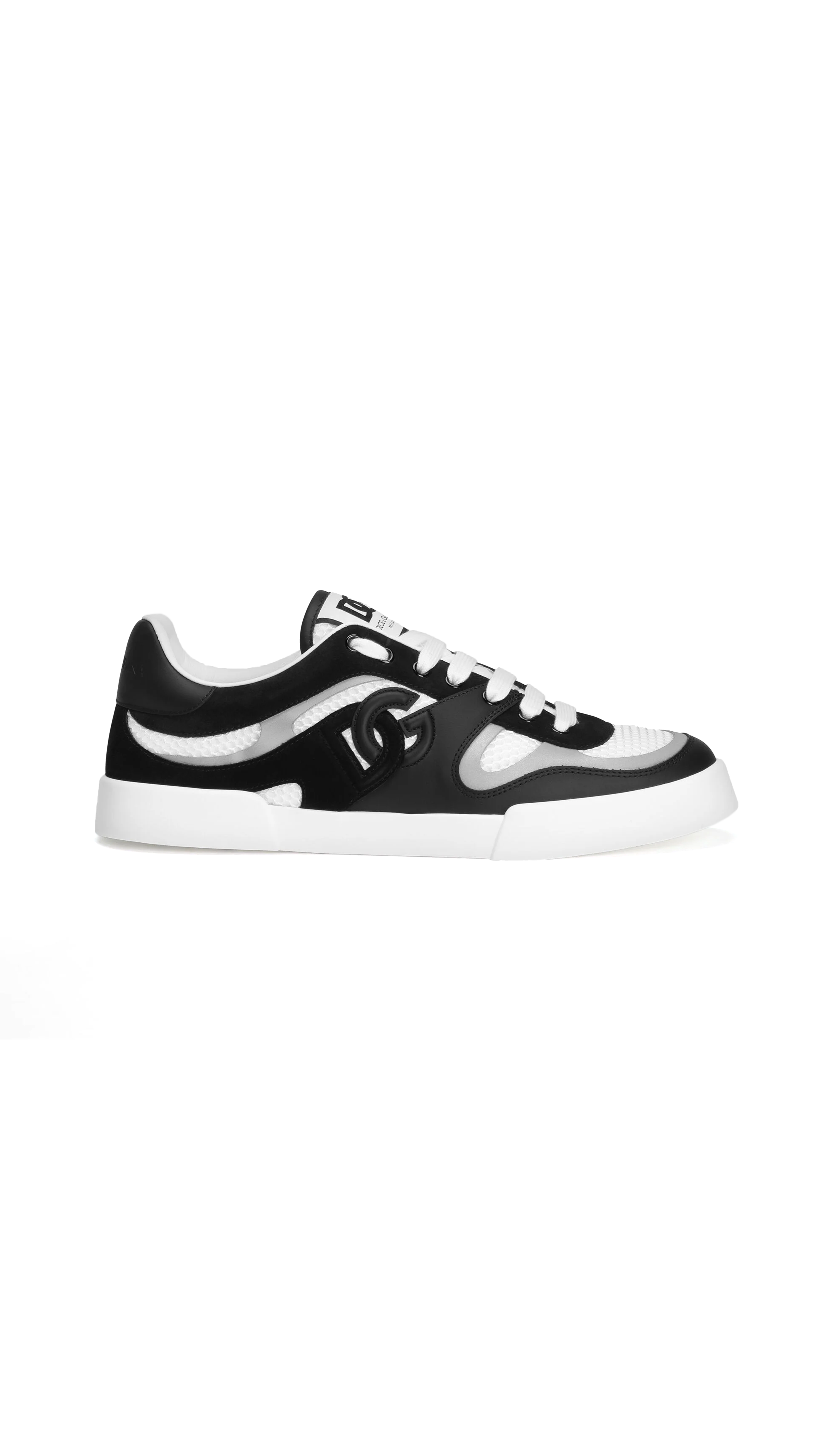 Calfskin Strobel Portofino Light Sneakers - White/Grey/Black