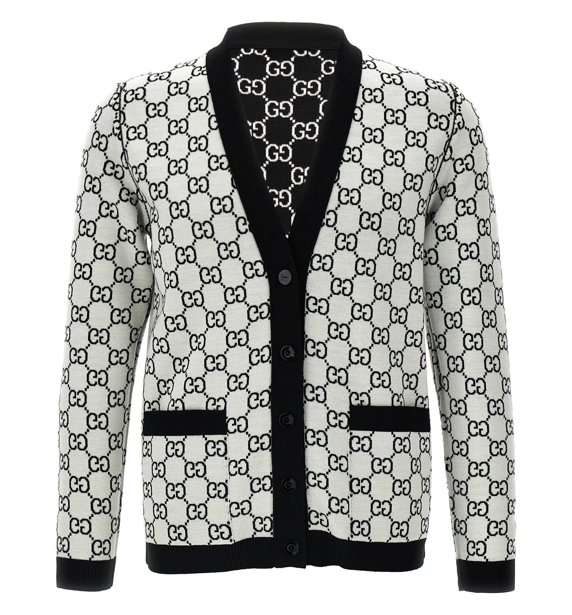 Reversible GG Wool Jacquard Cardigan