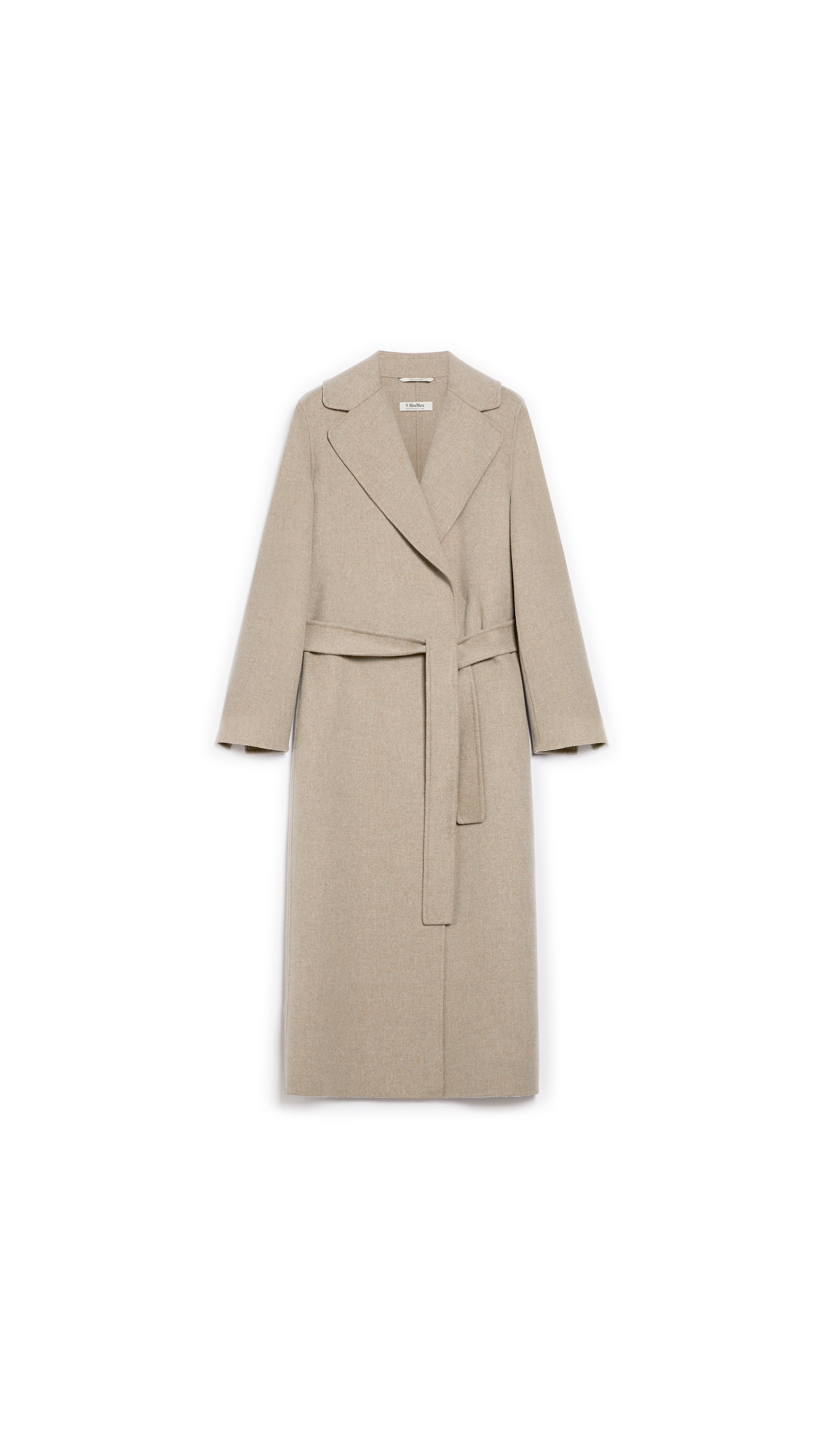 Wool Coat with Belt - Beige