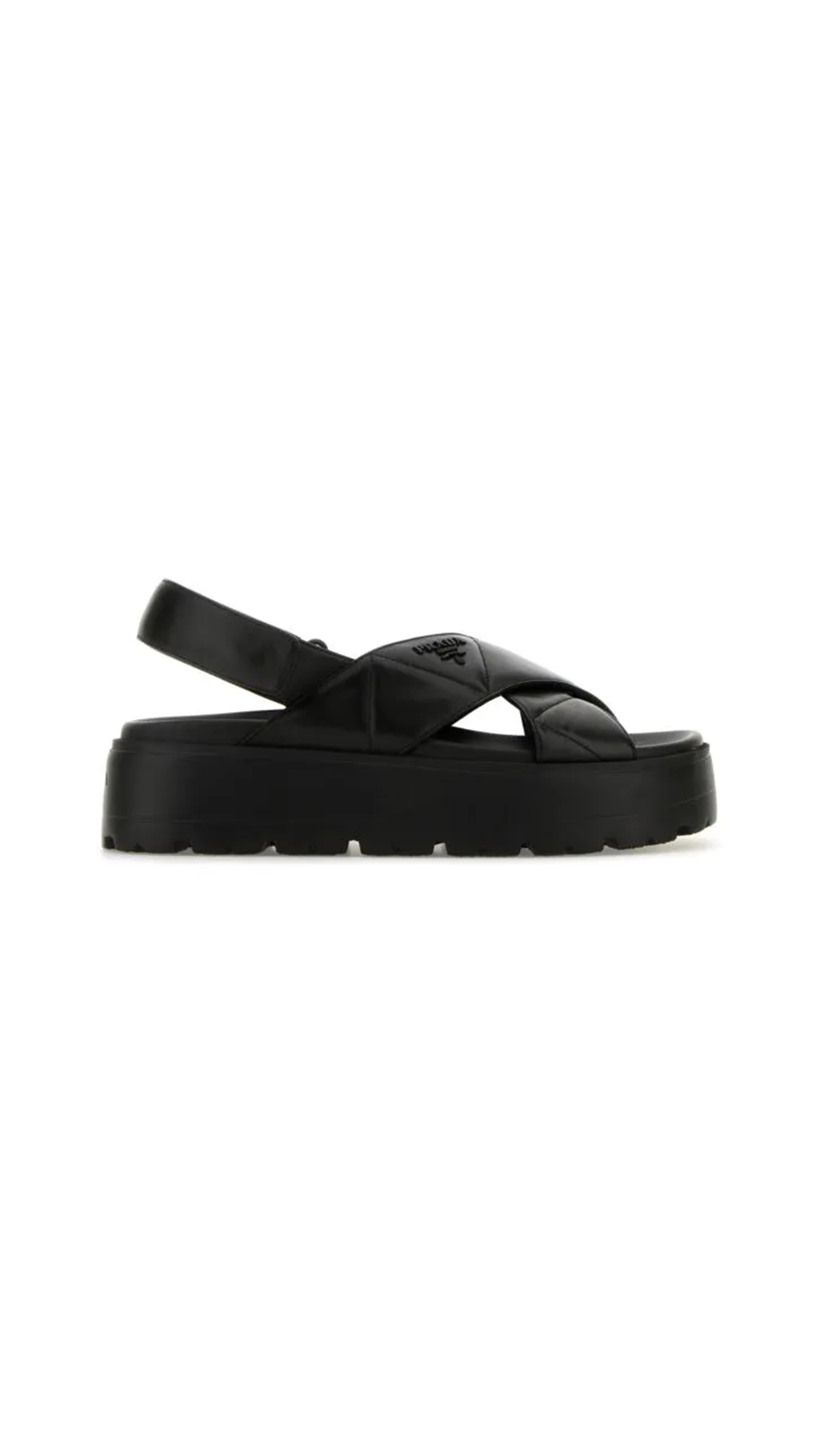 Padded Nappa Leather Sandals - Black