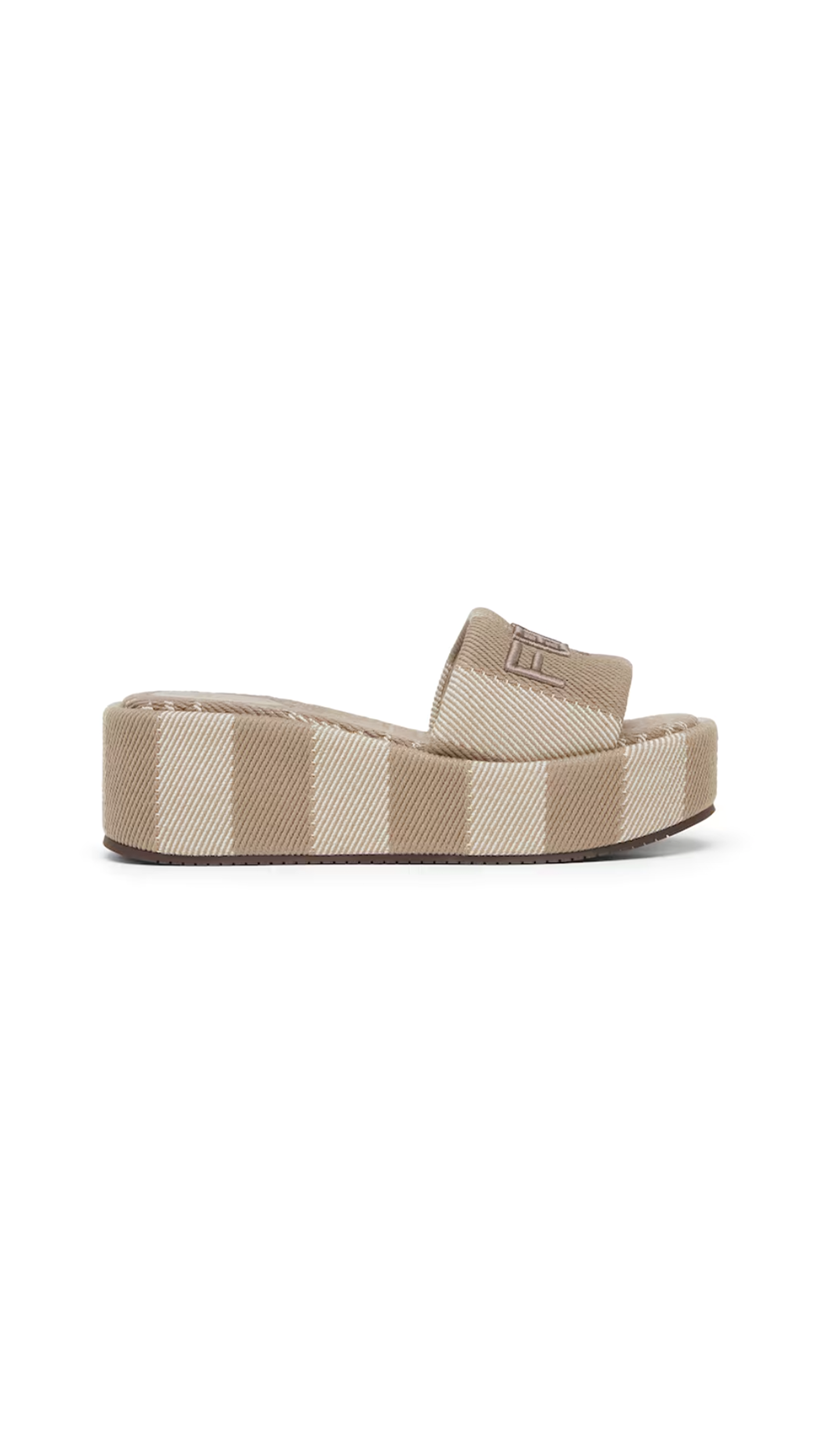 Fendi Sunshine Platform Slides - Dove Grey
