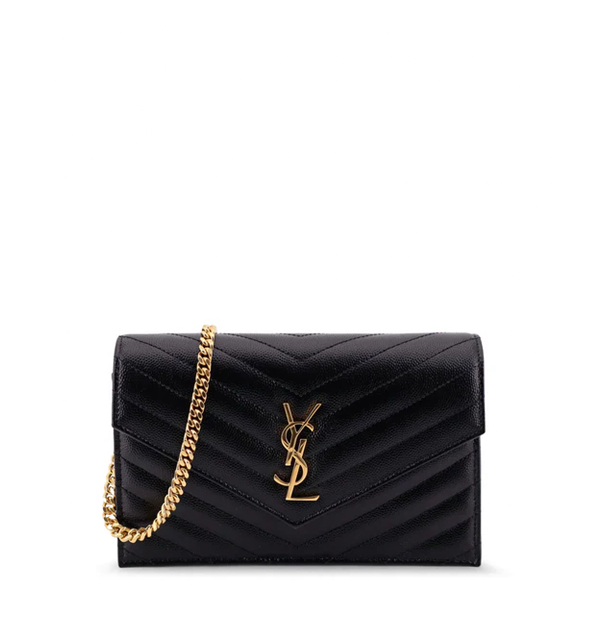 Cassandre Envelope Chain Wallet in Grain de Poudre Leather