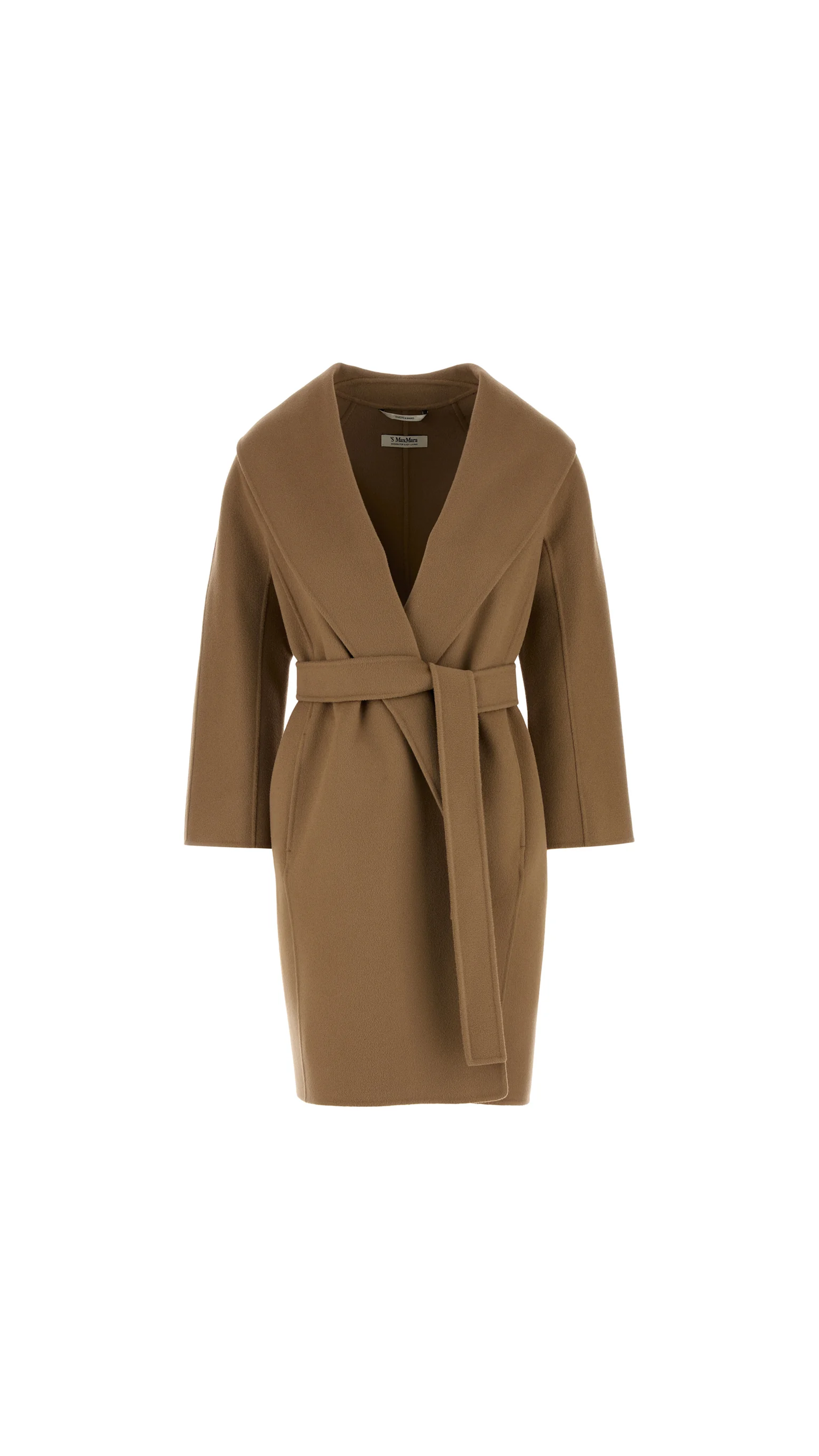 Double-Faced Wool Robe Coat - Biscuit