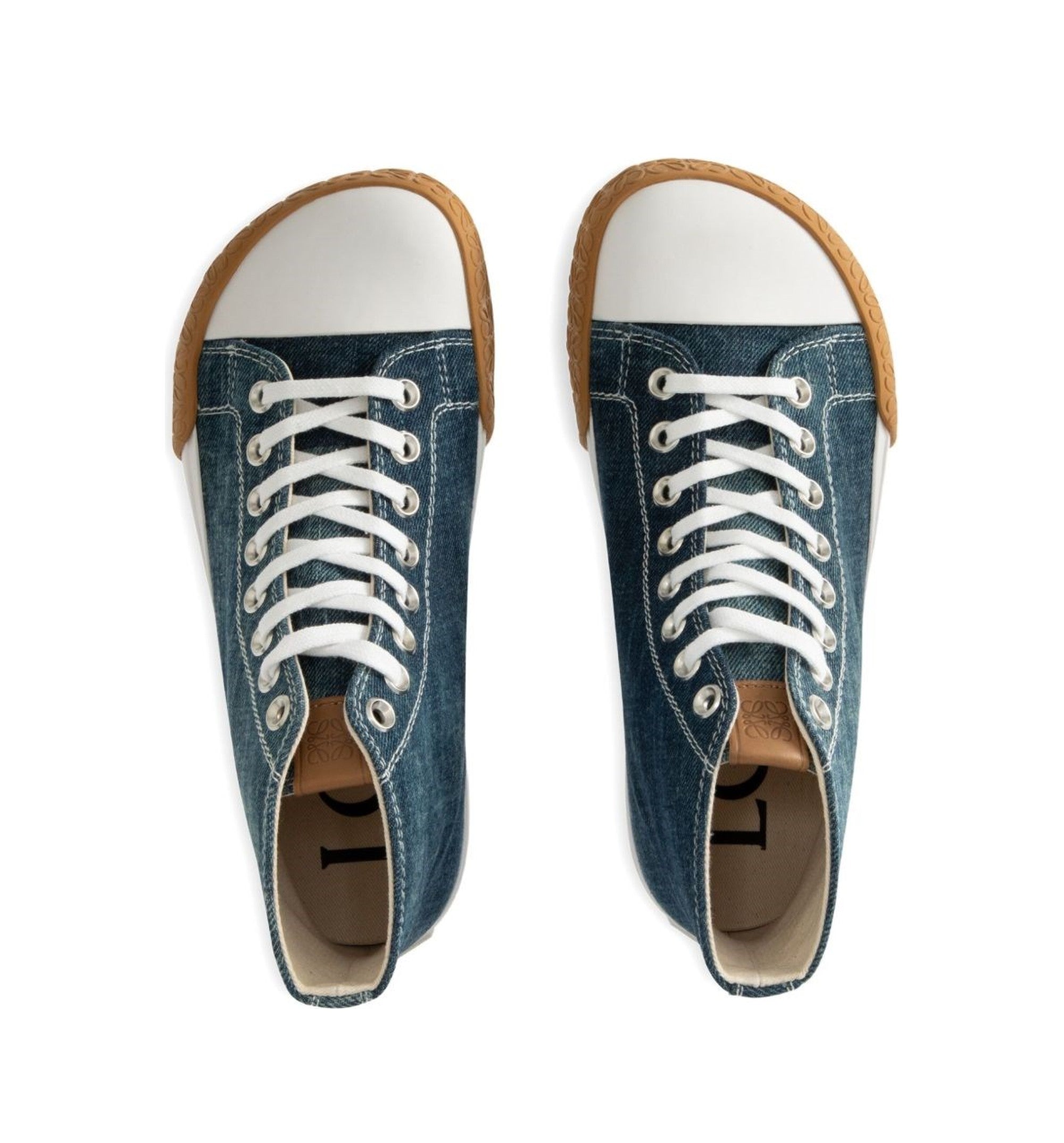 Bloc High-Top Sneaker in Denim