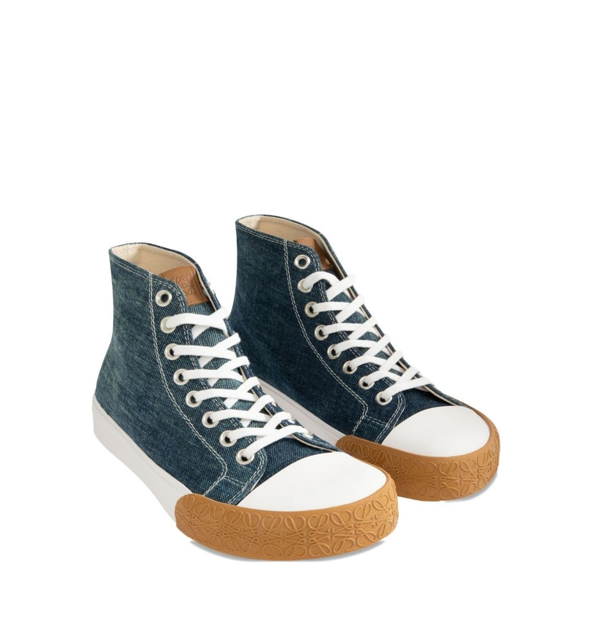 Bloc High-Top Sneaker in Denim