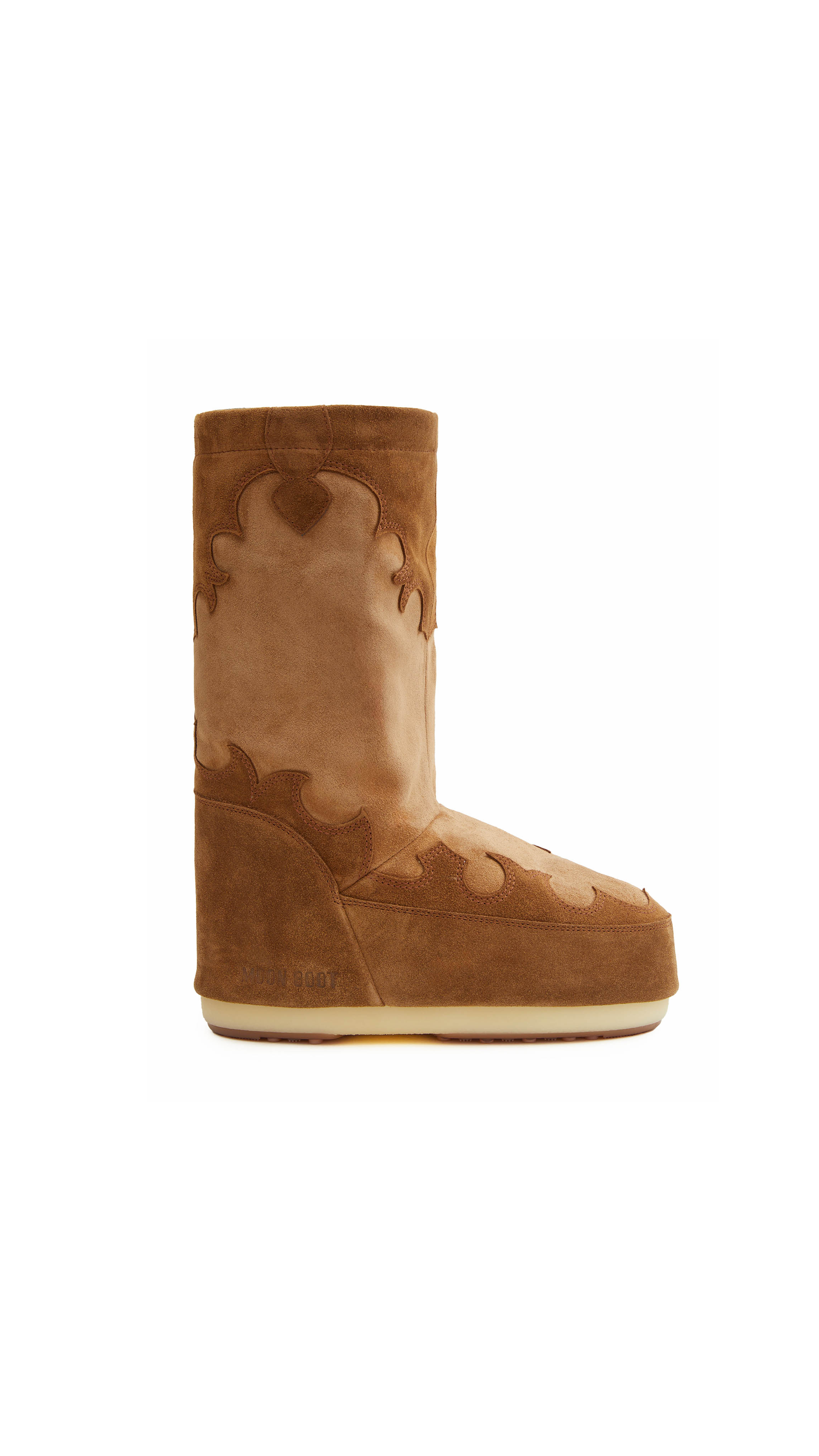 Icon Boots in Suede Embroidery - Brown