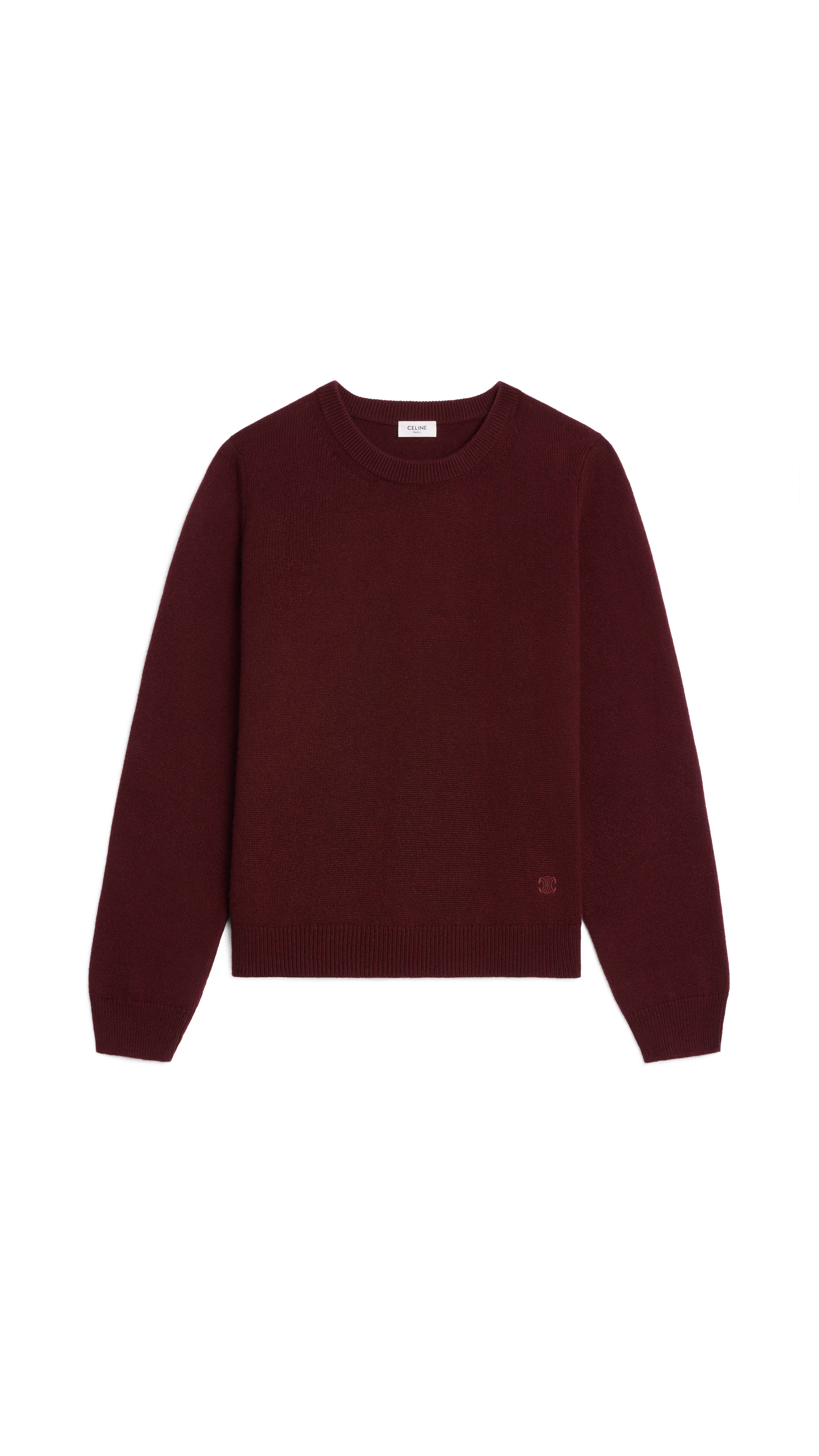 Crewneck Sweater in Scottish Cashmere - Dark Burgundy