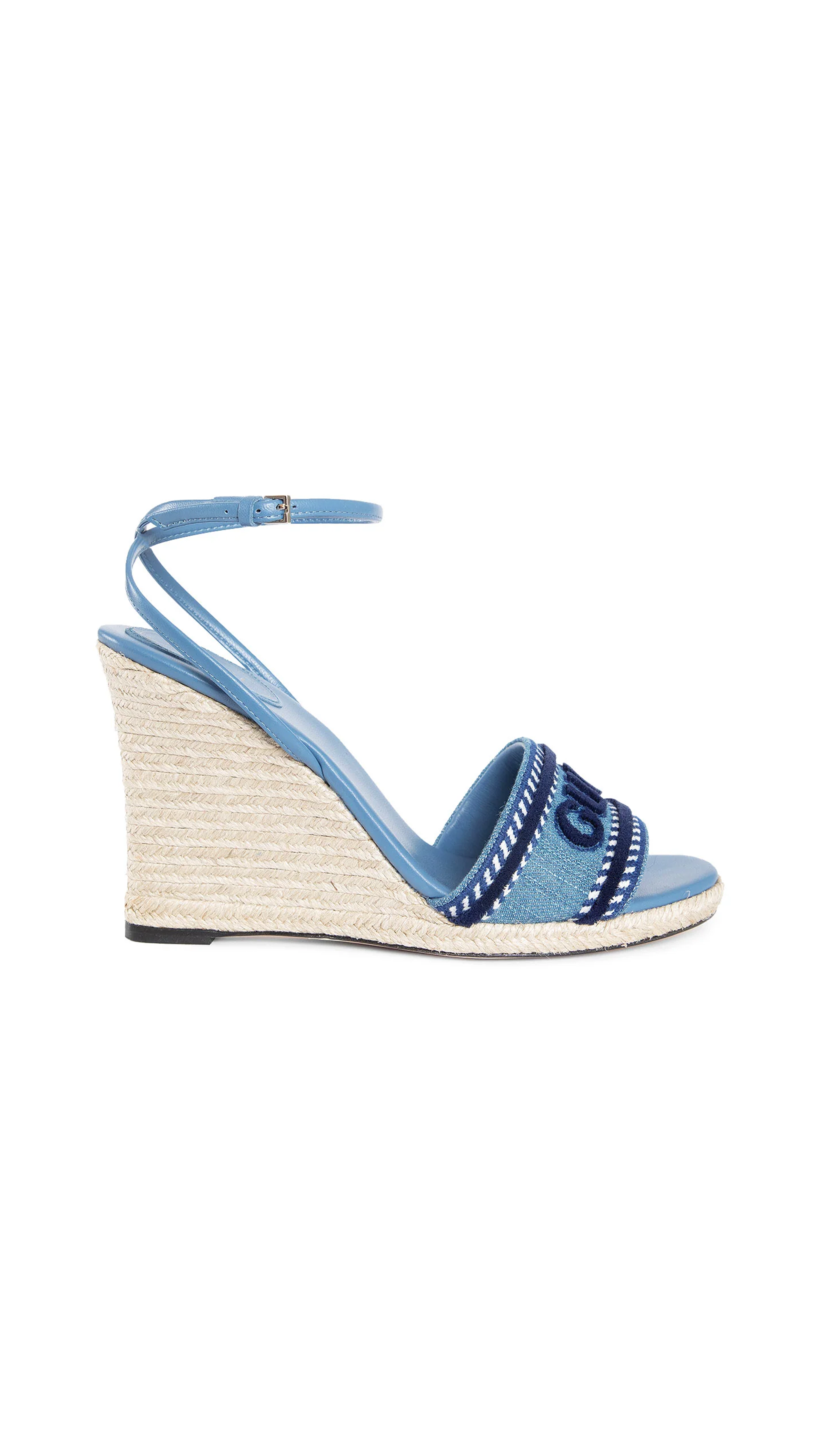 Platform Espadrilles in Denim - Blue