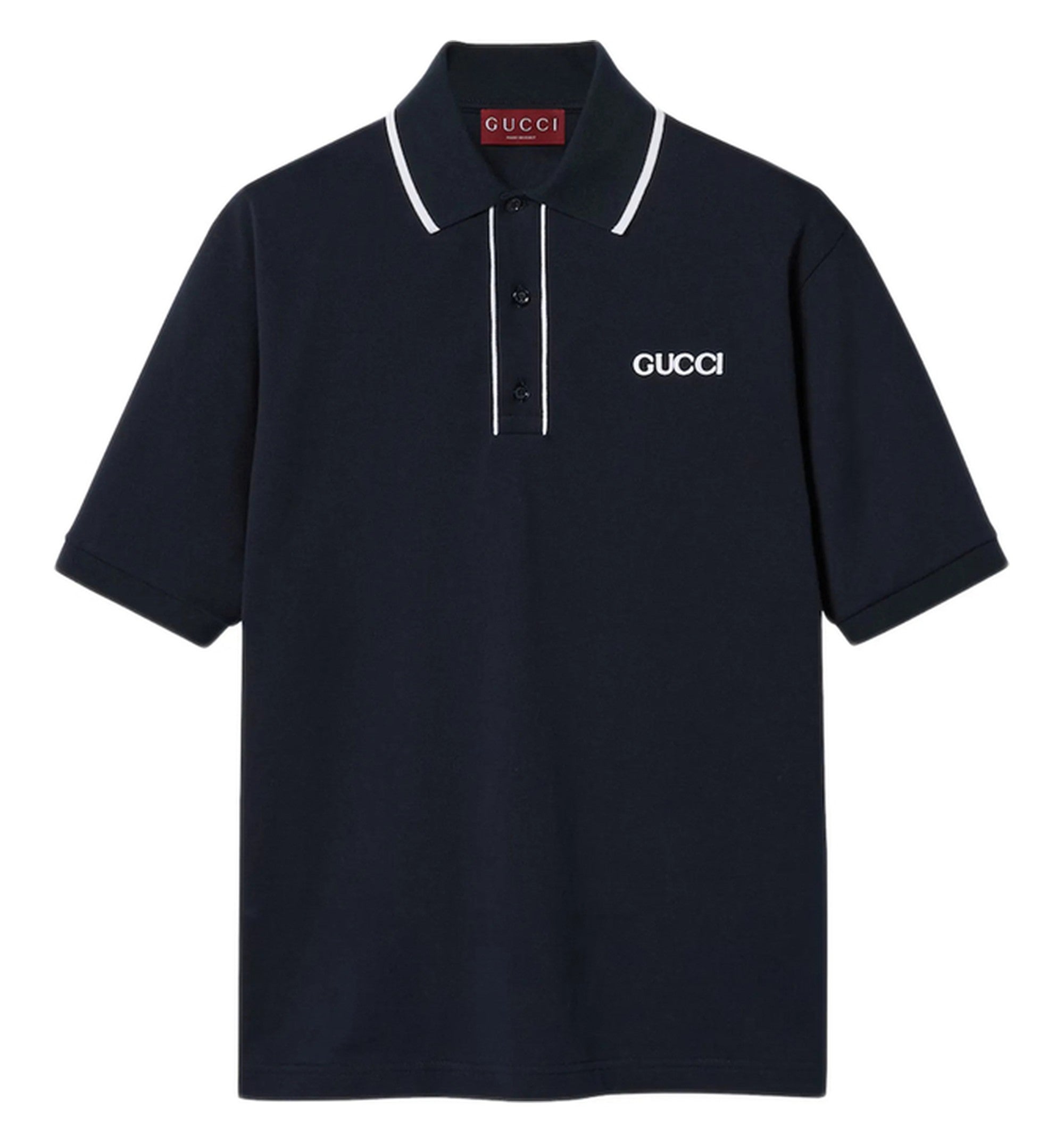 Cotton piquet polo shirt with embroidery