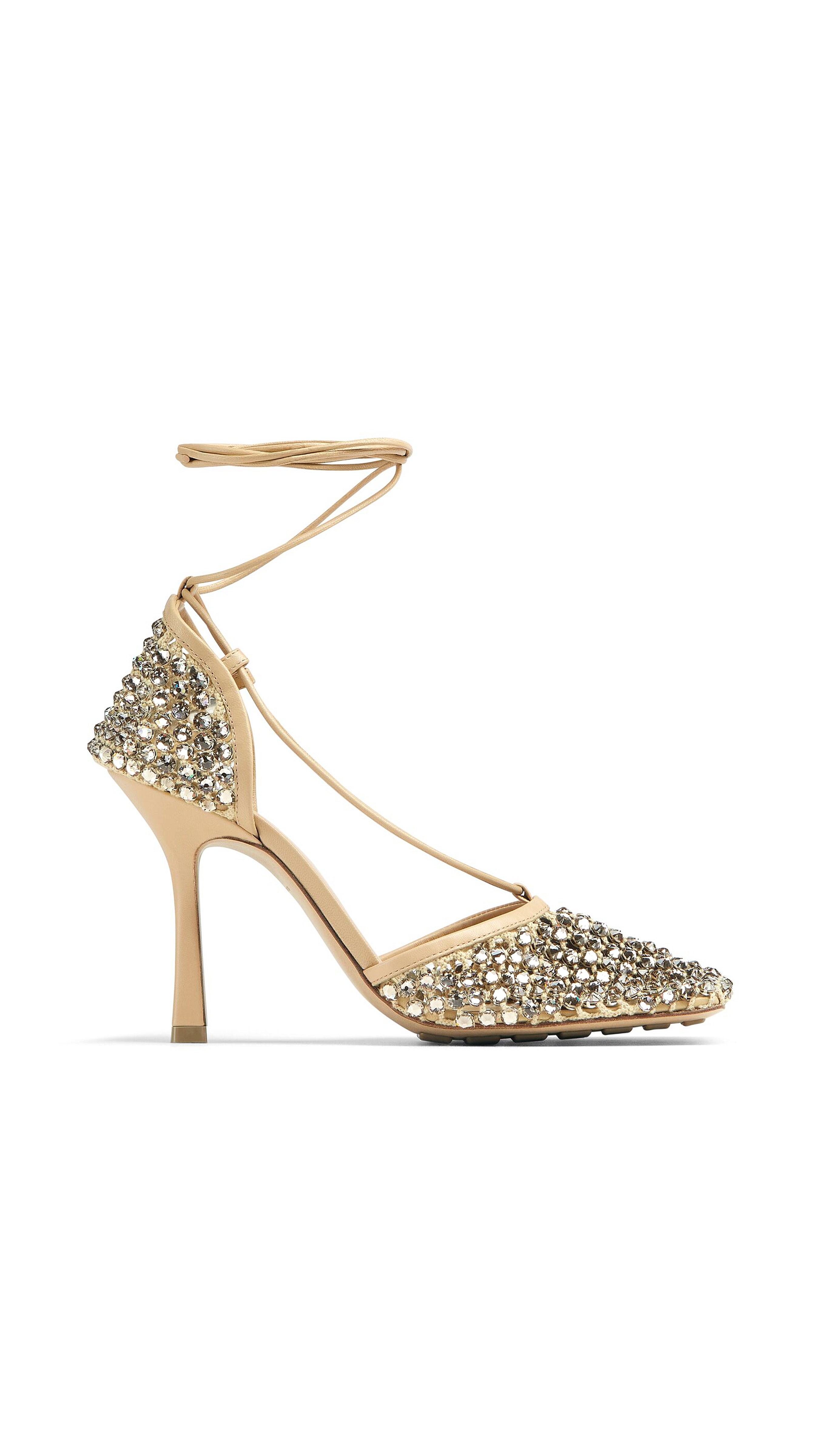 Sparkle Stretch Lace-Up Sandal - Cane Sugar