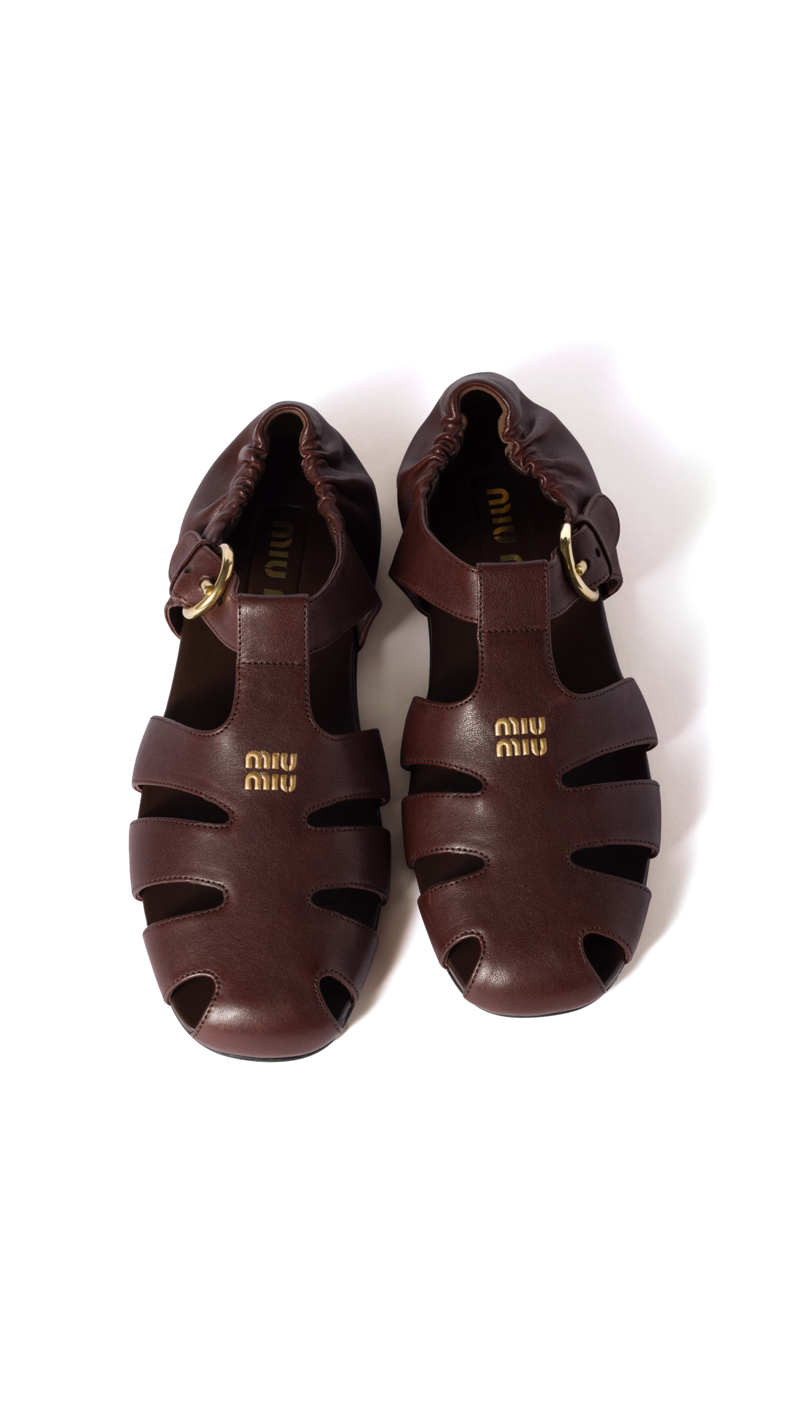 Ruches Nappa Leather Fisherman's Sandals - Briarwood