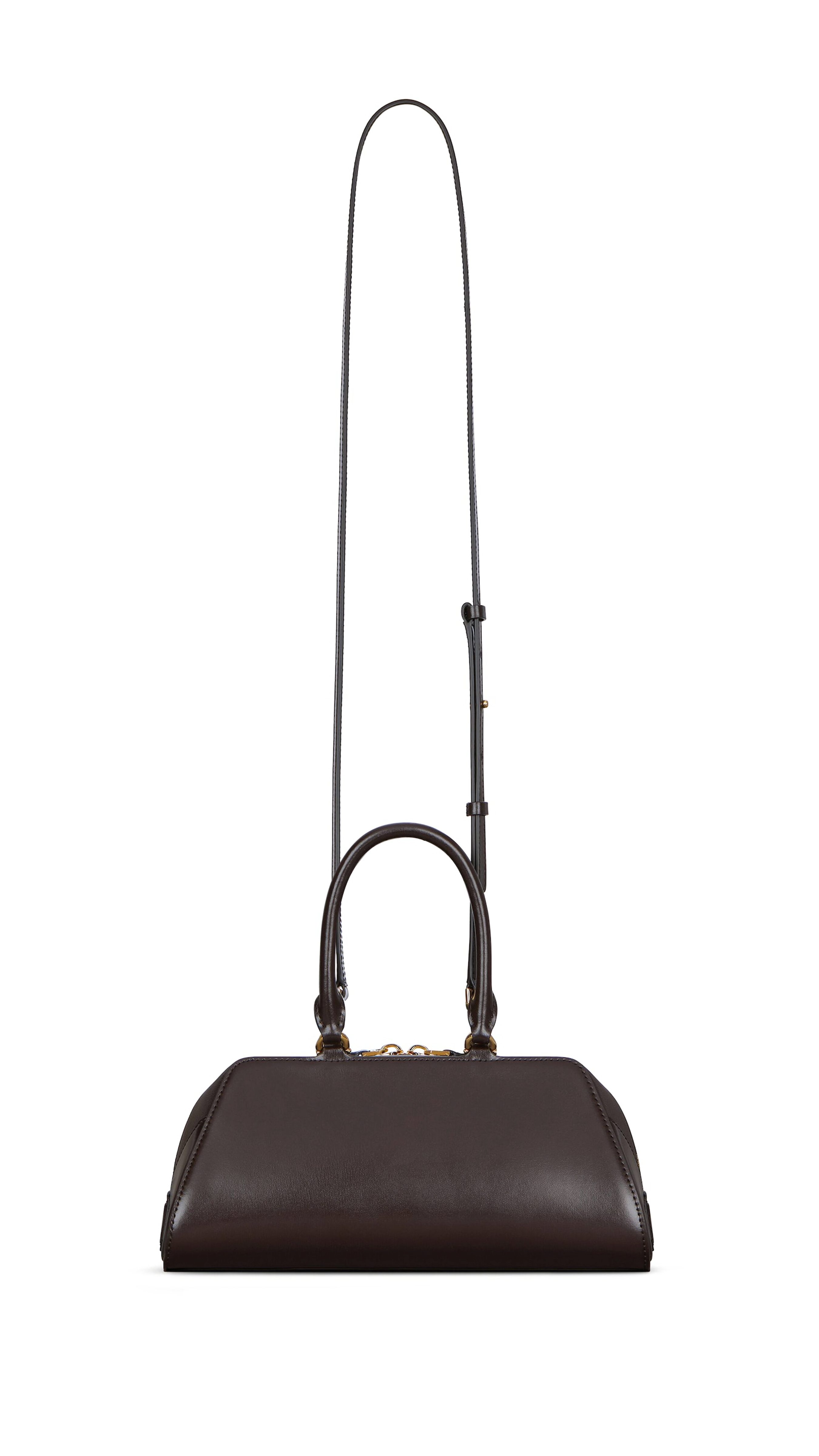 Small Antigona East-West Bag in Box Leather - Chocolate