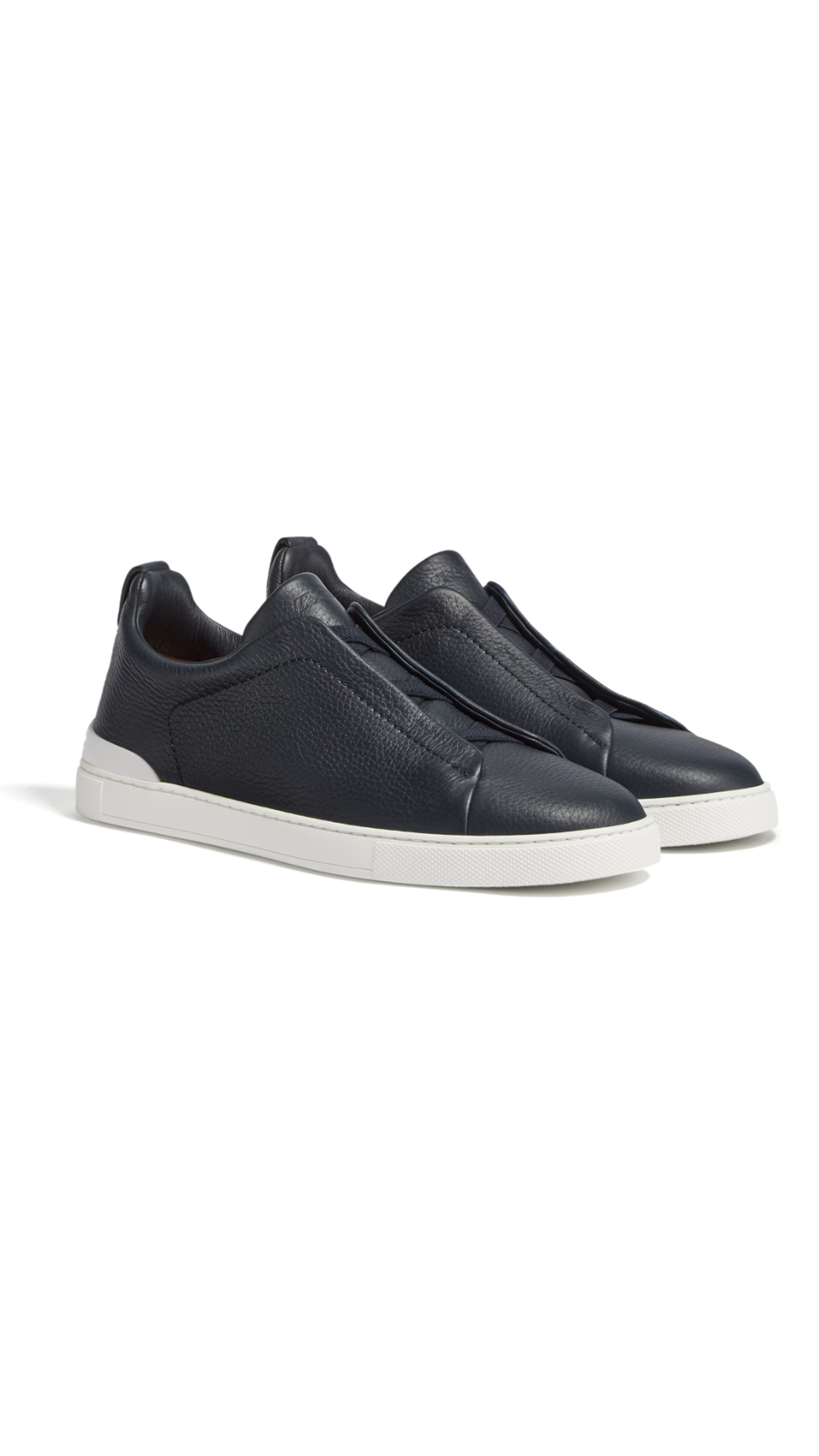 Deerskin Triple Stitch Sneakers - Navy