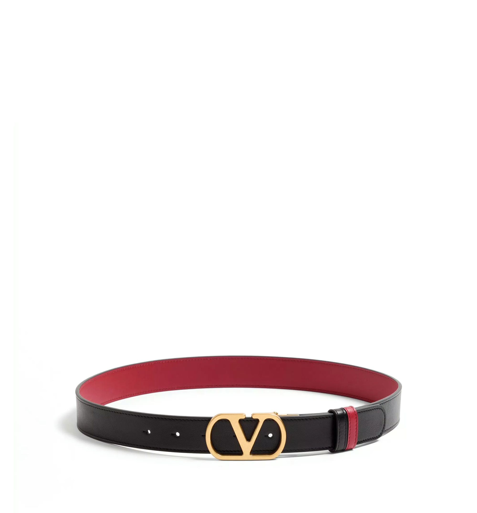 VLogo Signature Reversible Shiny Calfskin Belt