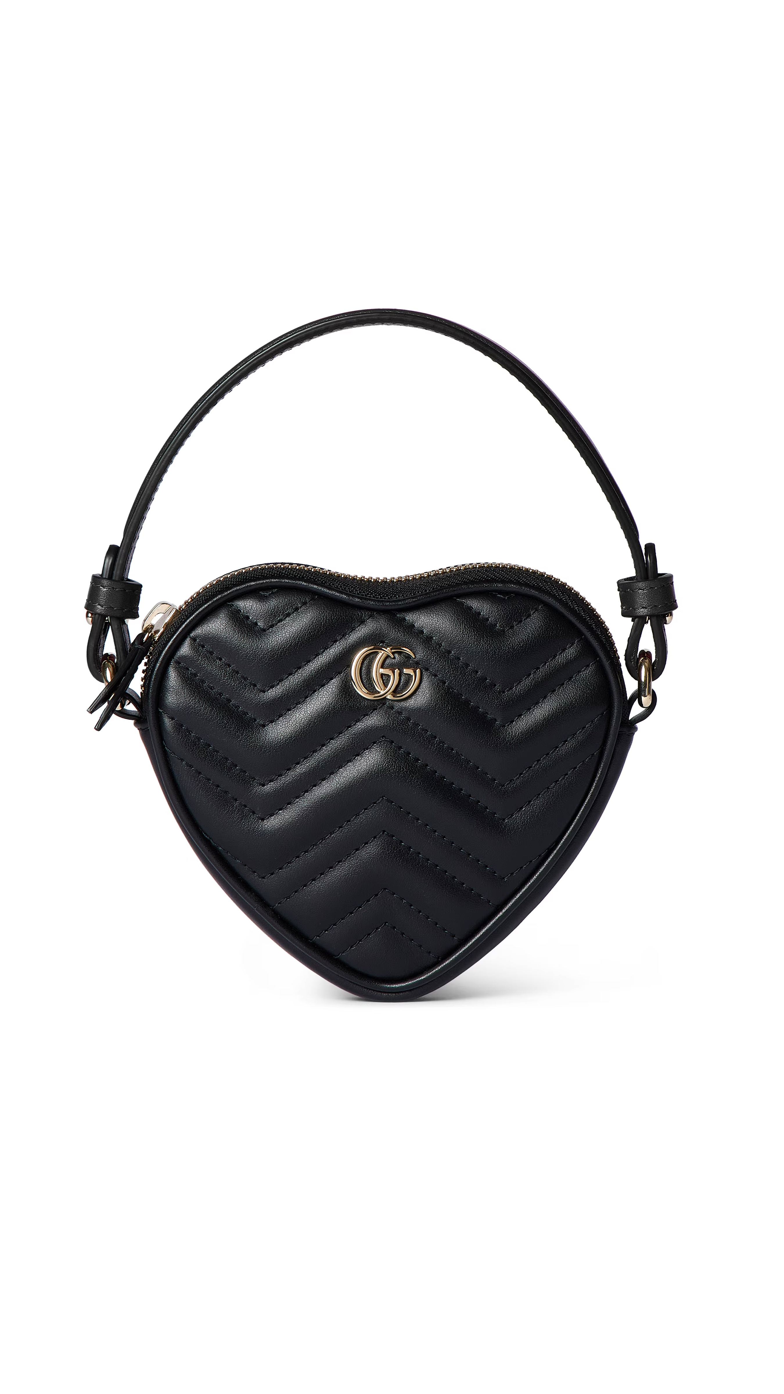 GG Marmont Mini Heart Bag - Black