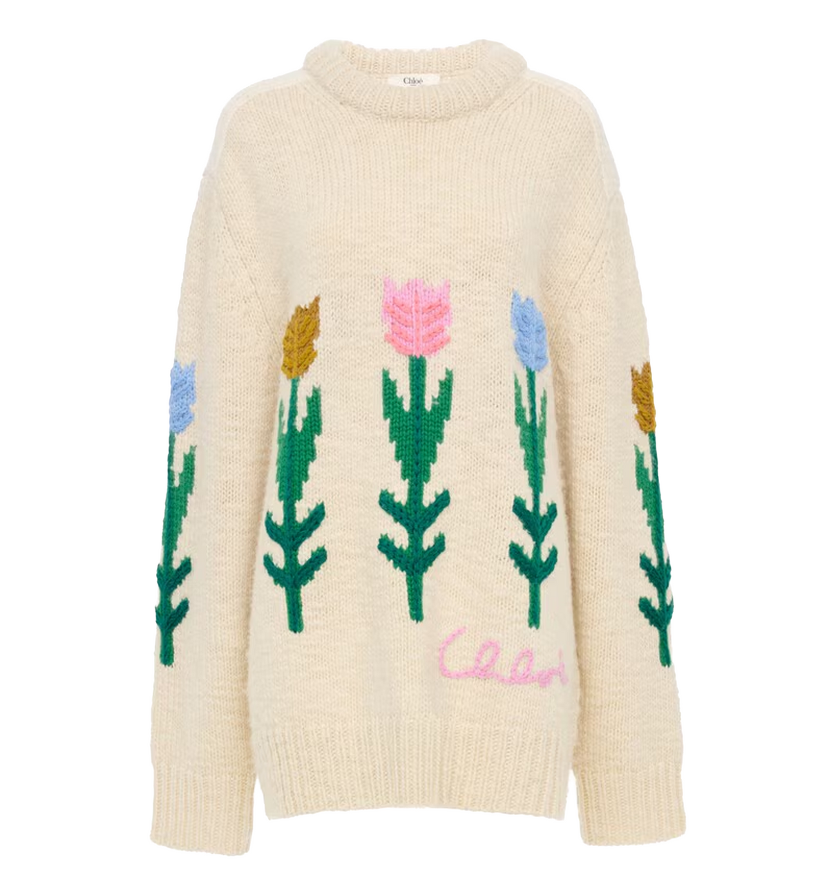 Oversized logo sweater in a wool knit