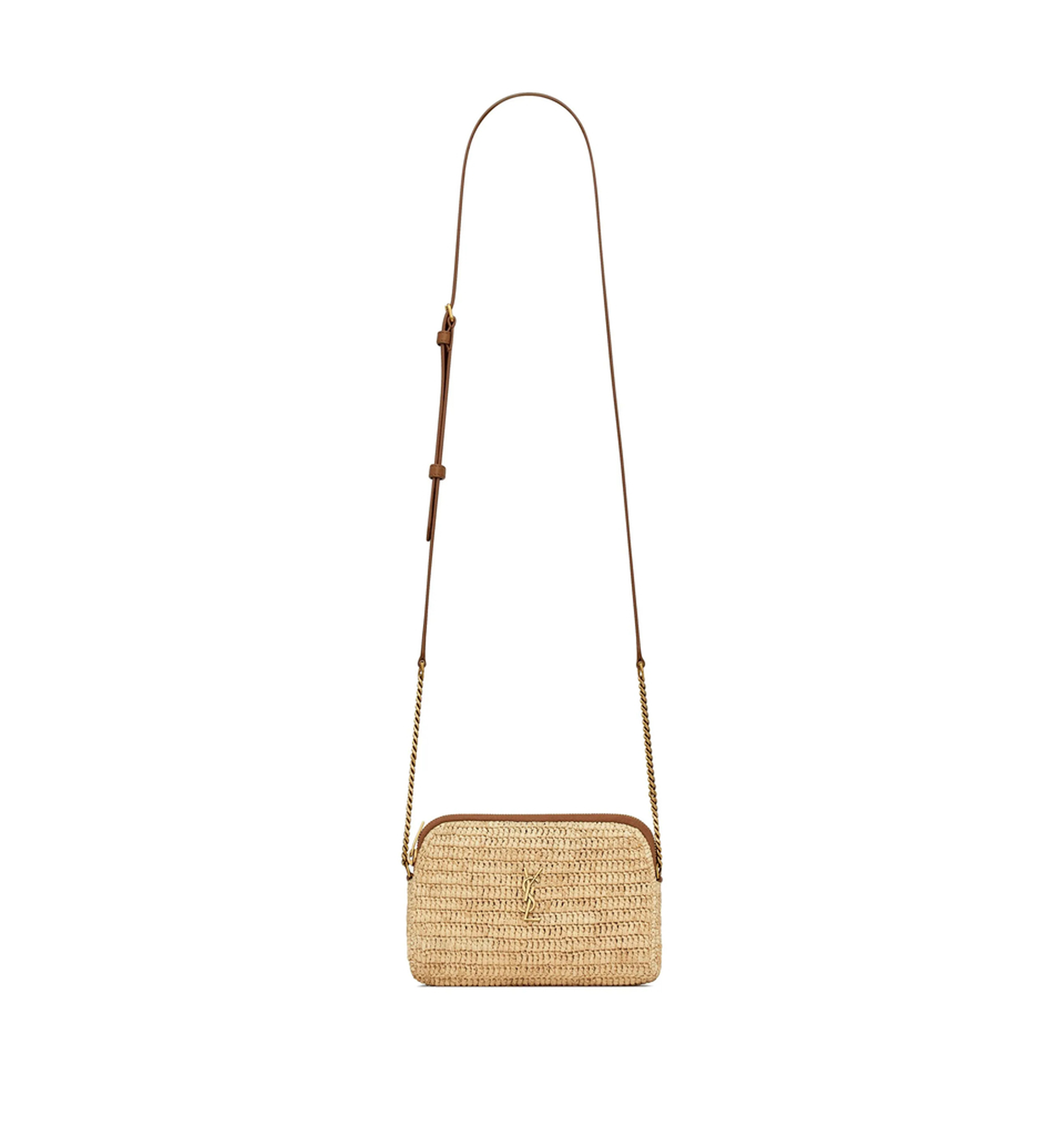 Gaby Zipped Pouch In Raffia