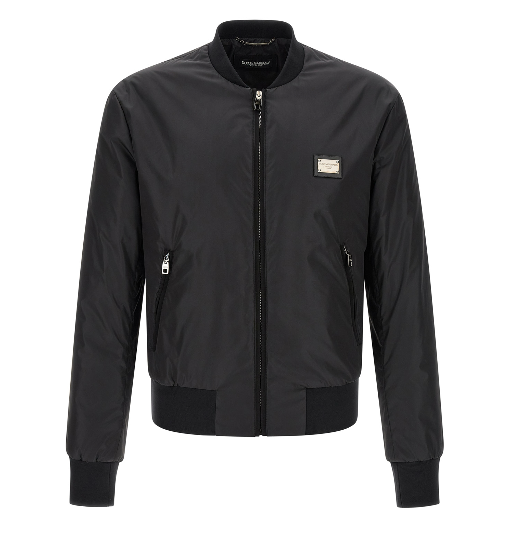 Logo plaque bomber jacket