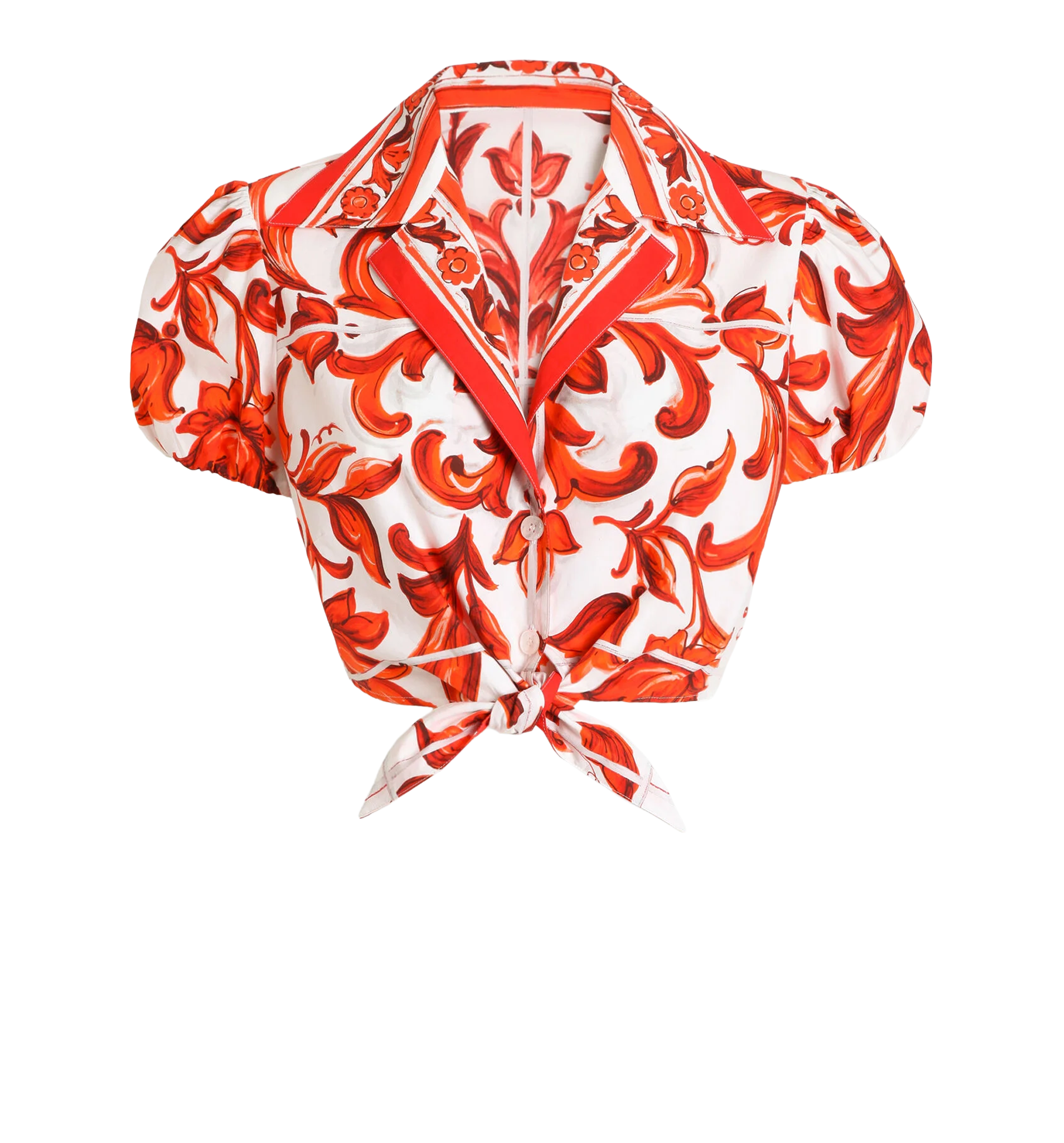 Majolica-print poplin shirt