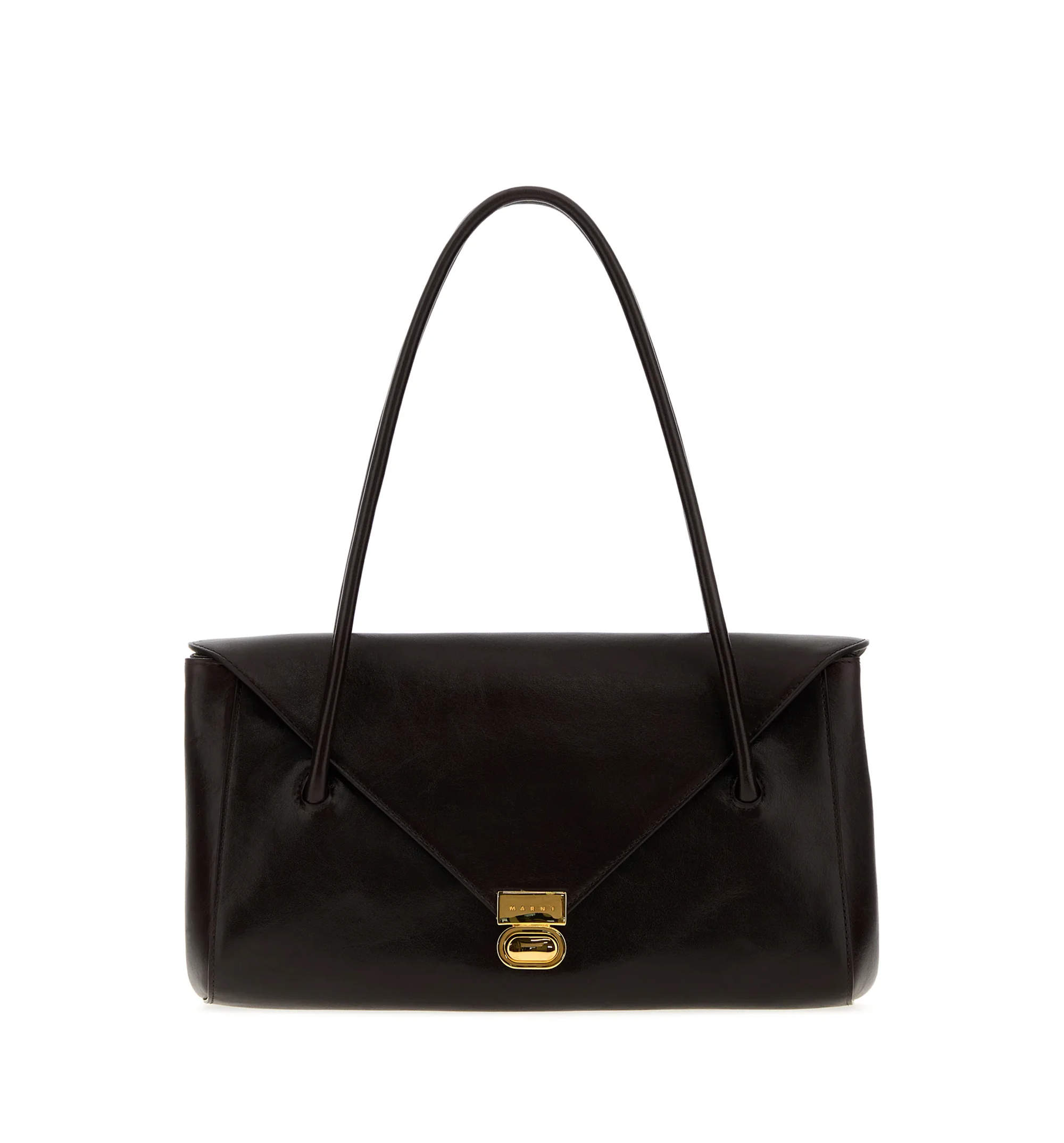 Leather E/W shoulder bag
