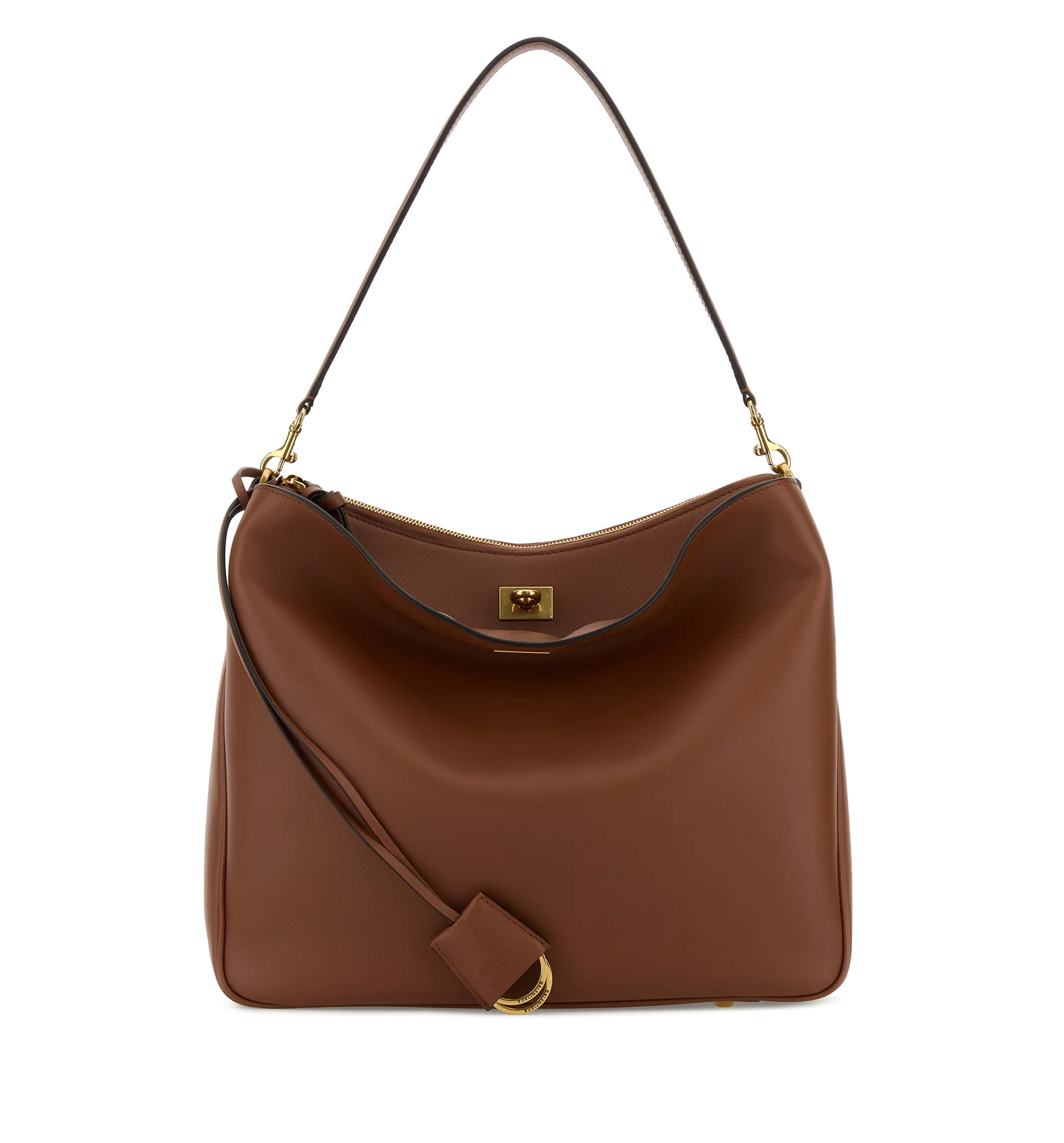 Caramel leather medium Rodeo handbag