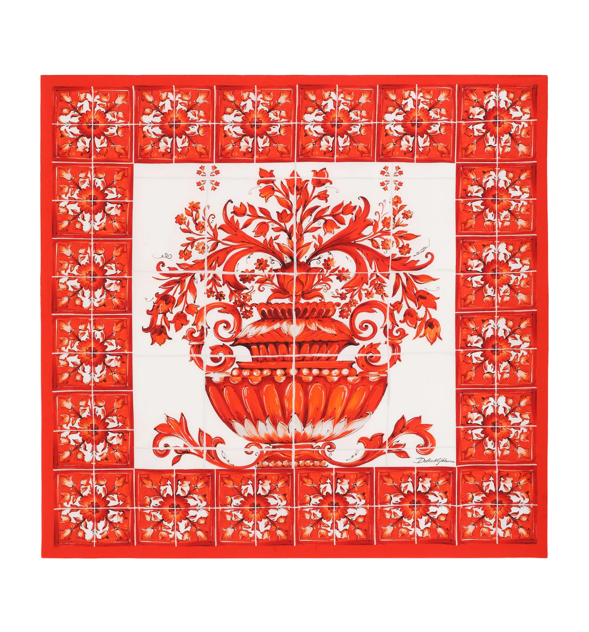90x90 majolica-print silk twill scarf