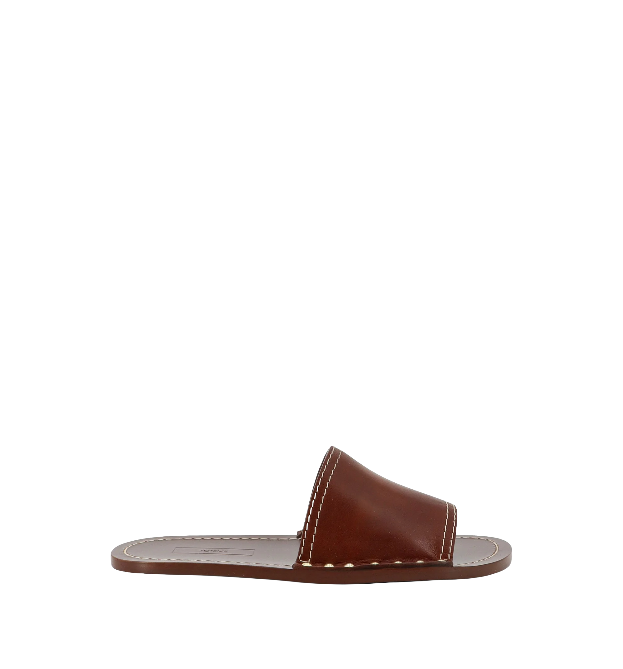 Leather sandals with metal studs on the sides