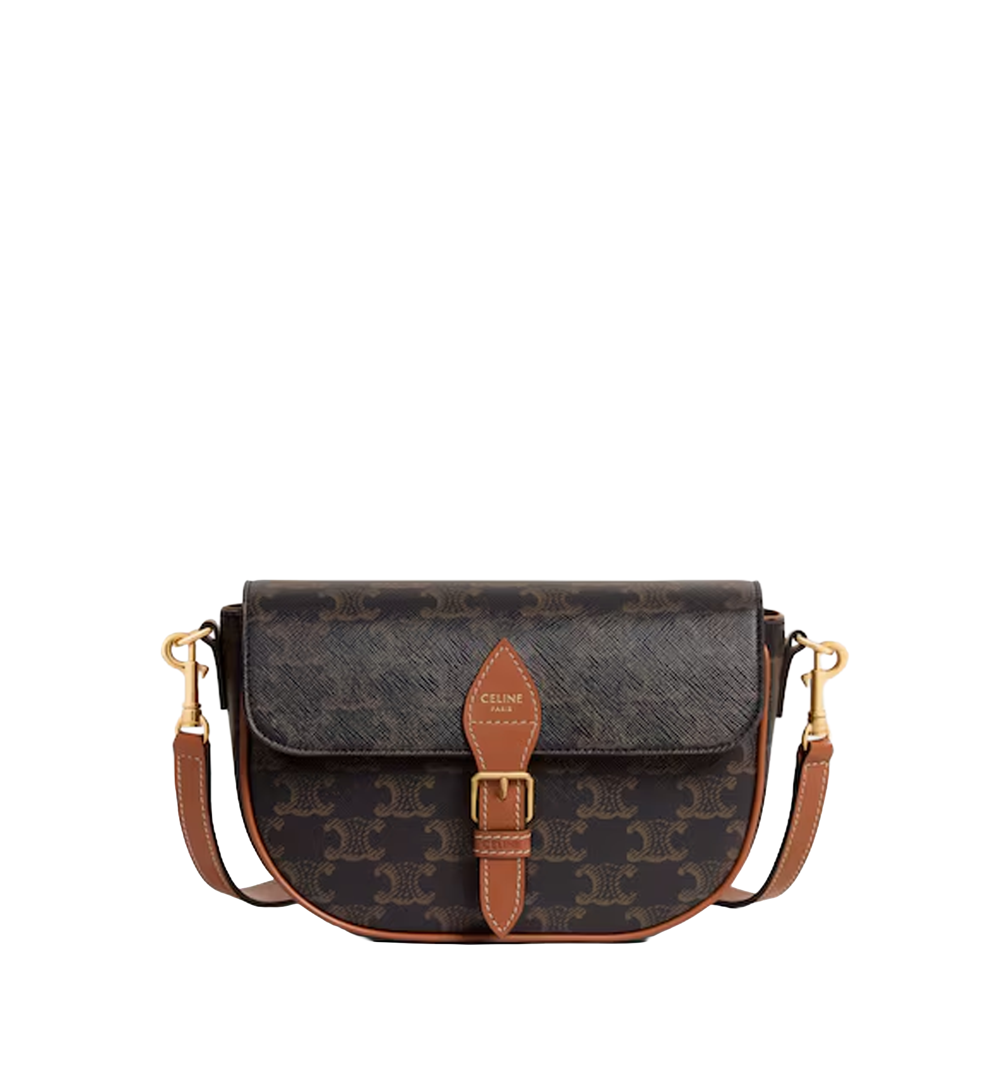 Folco Shoulder Bag In Triomphe Canvas And Calfskin