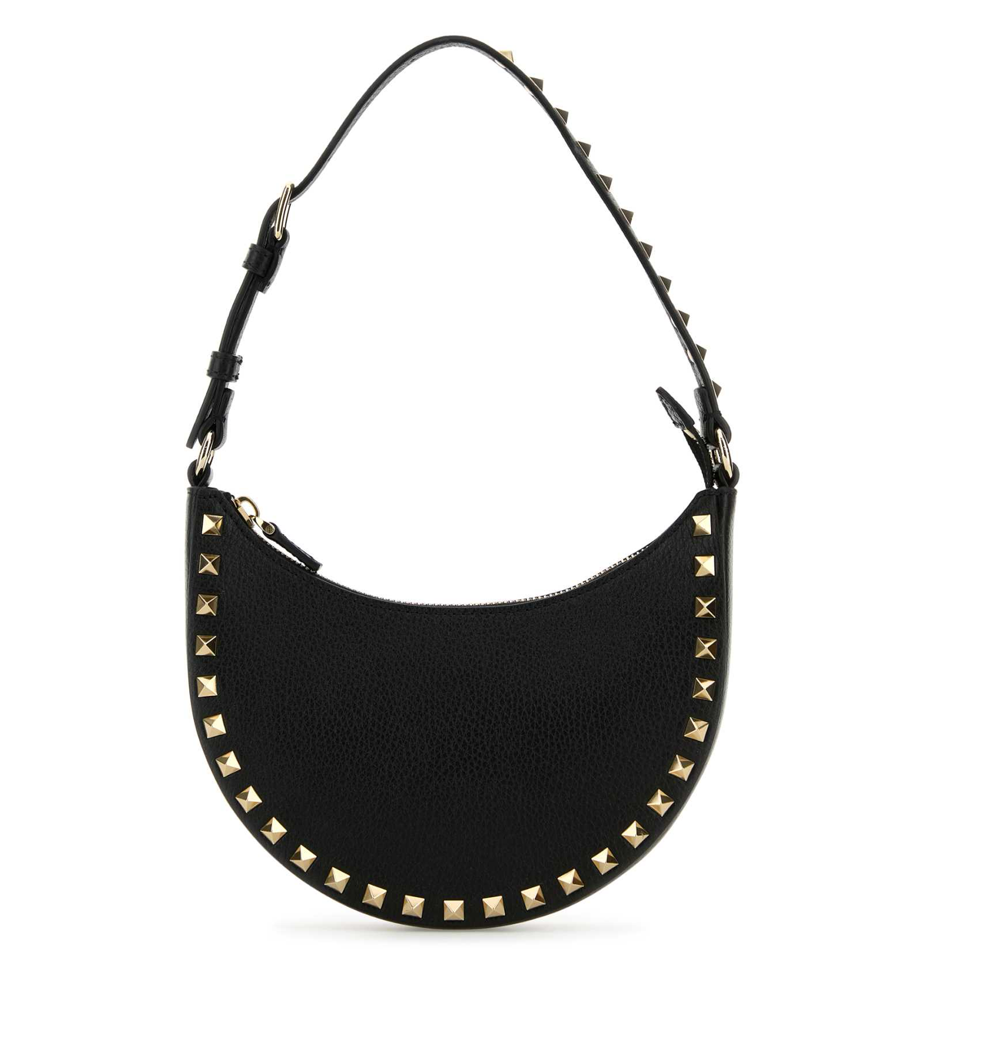 Black leather Rockstud handbag