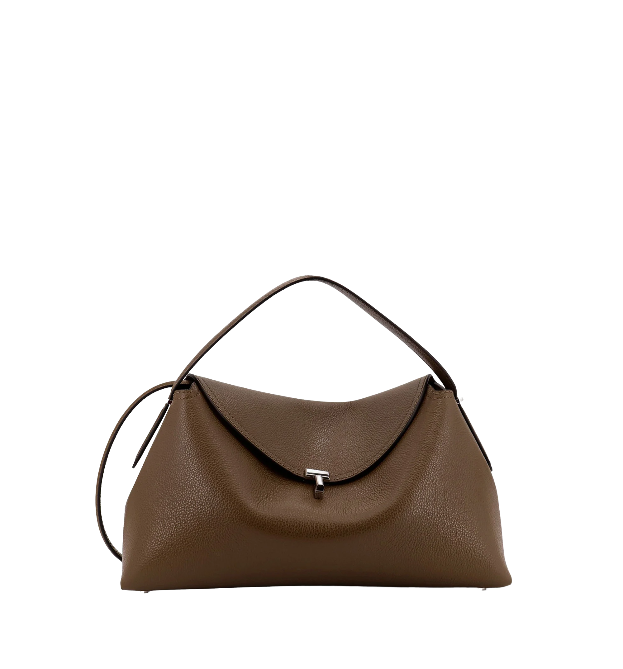 T-Lock hammered leather shoulder bag