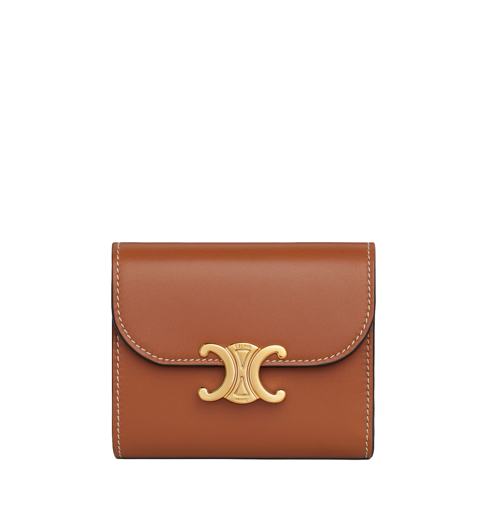 Small Flap Wallet Triomphe In Shiny Smooth Lambskin