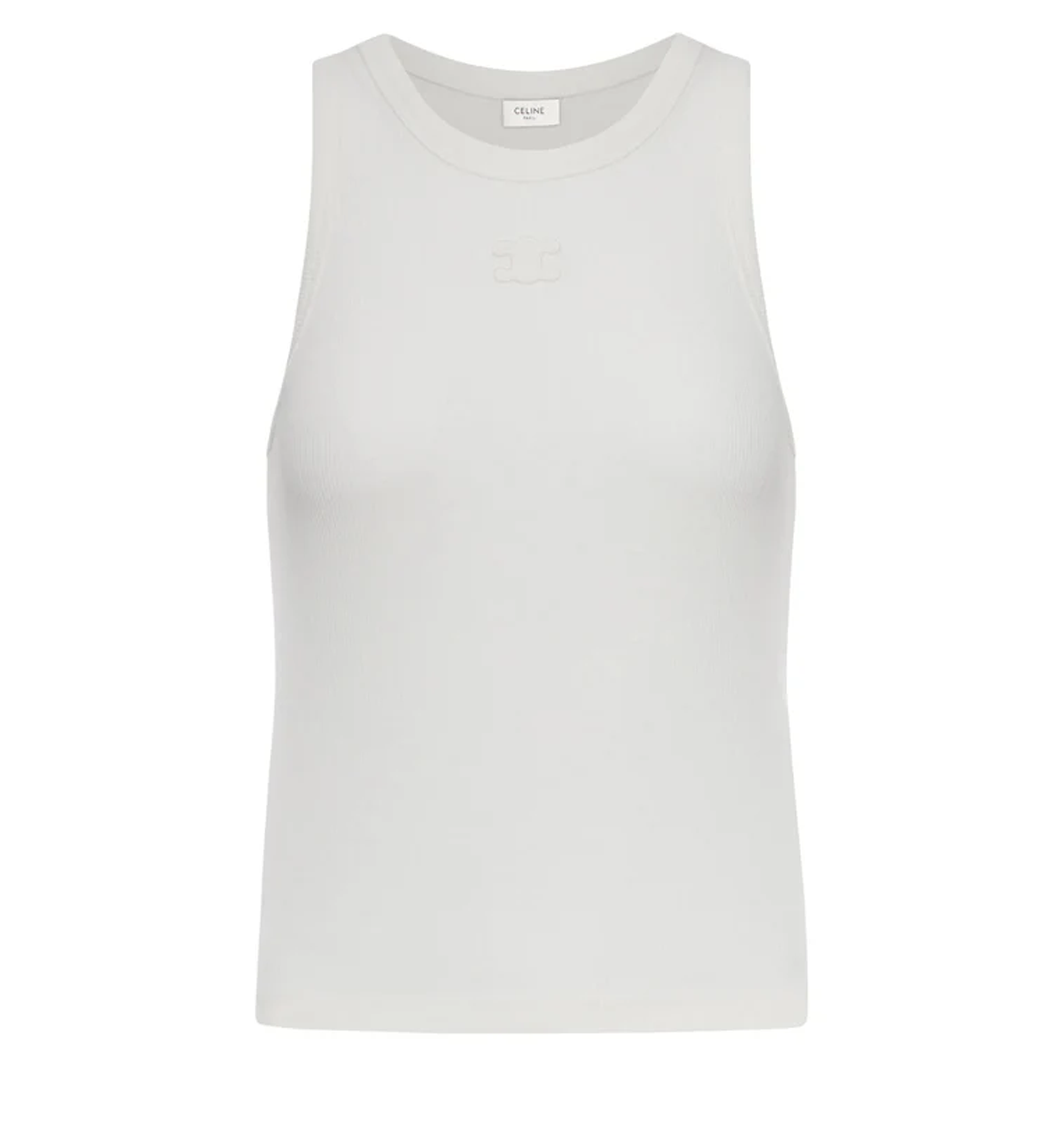 Sleeveless Top In Ribbed Jersey With Triomphe