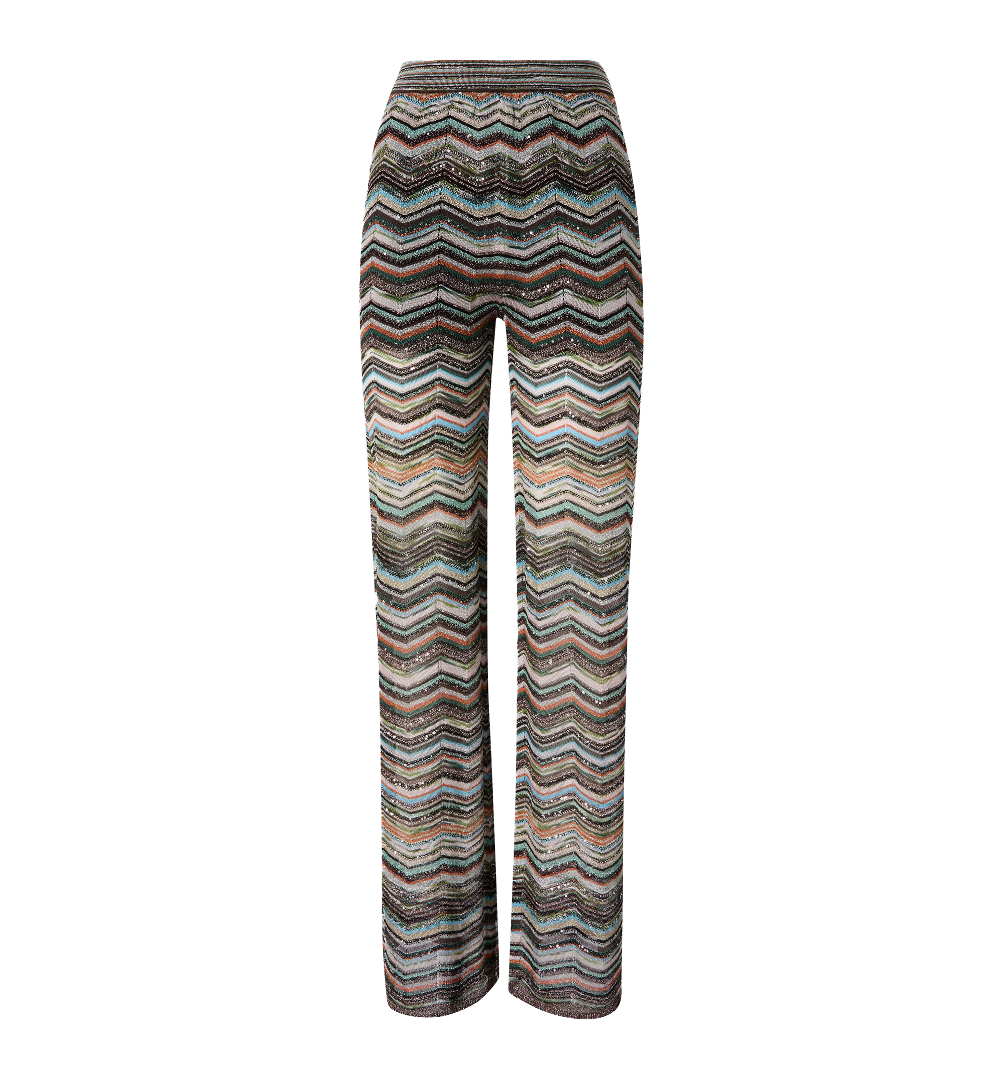 Chevron palazzo trousers with sequins