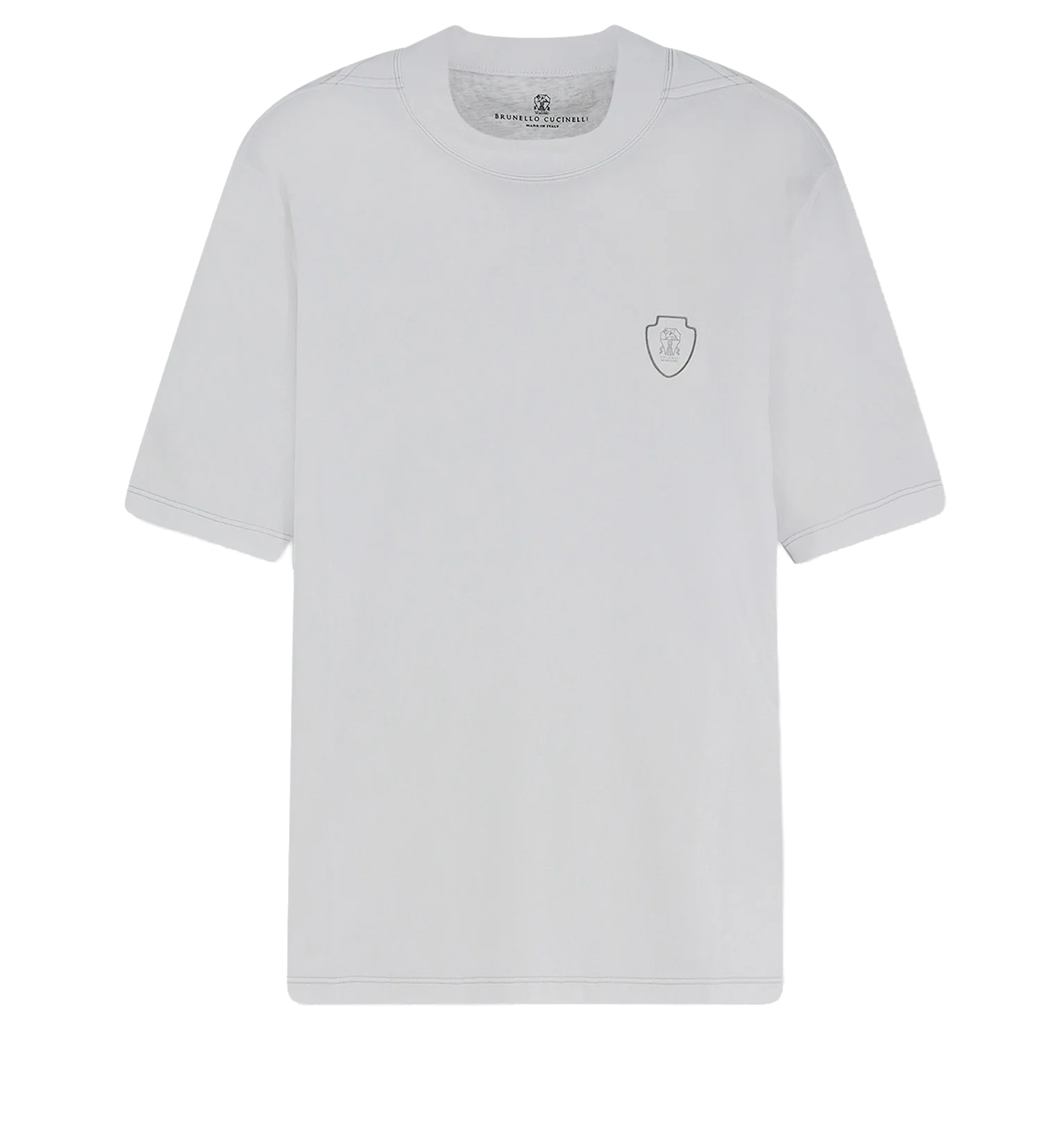 Technical fabric T-shirt with front logo patch