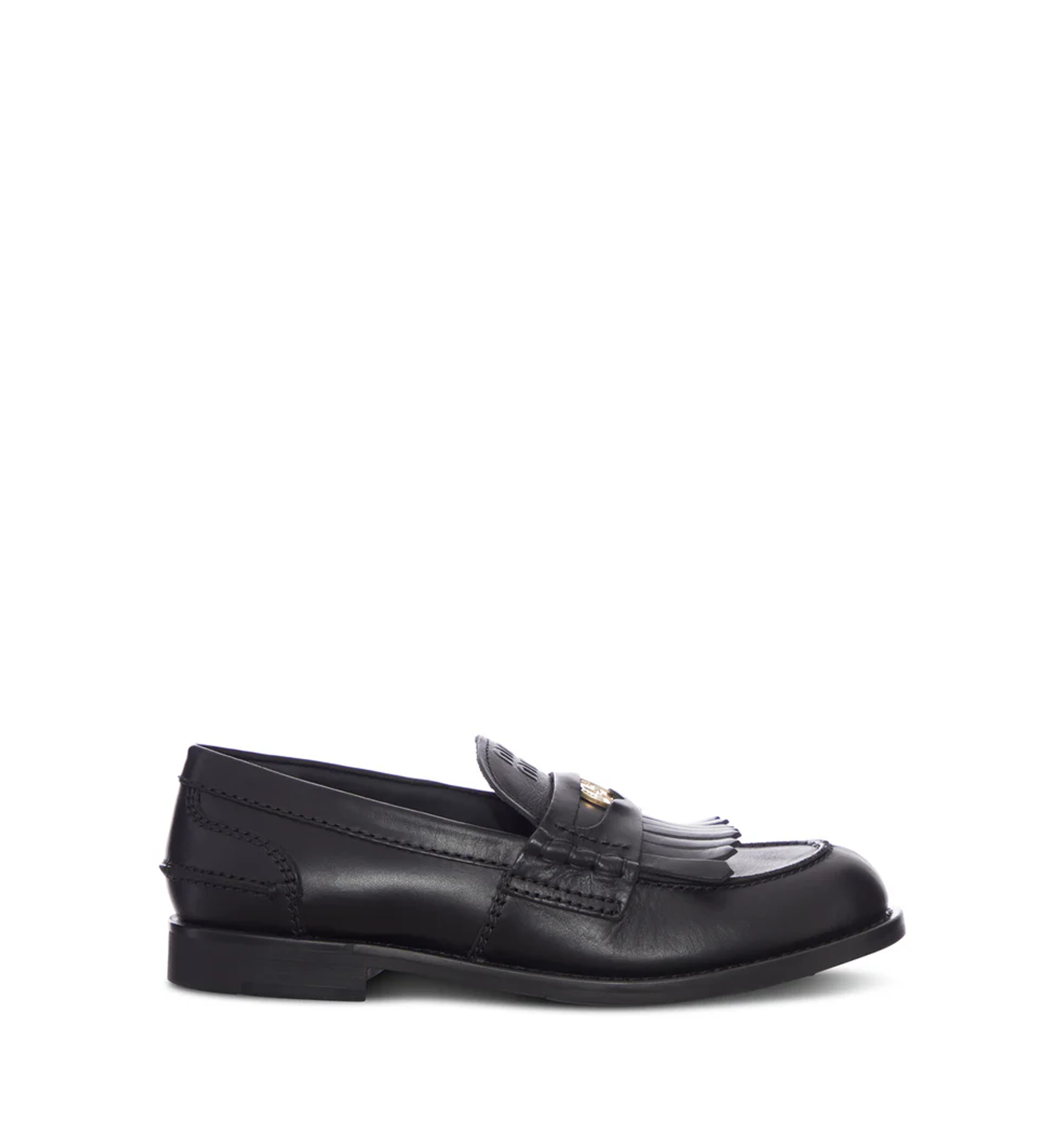 Brushed leather penny loafers