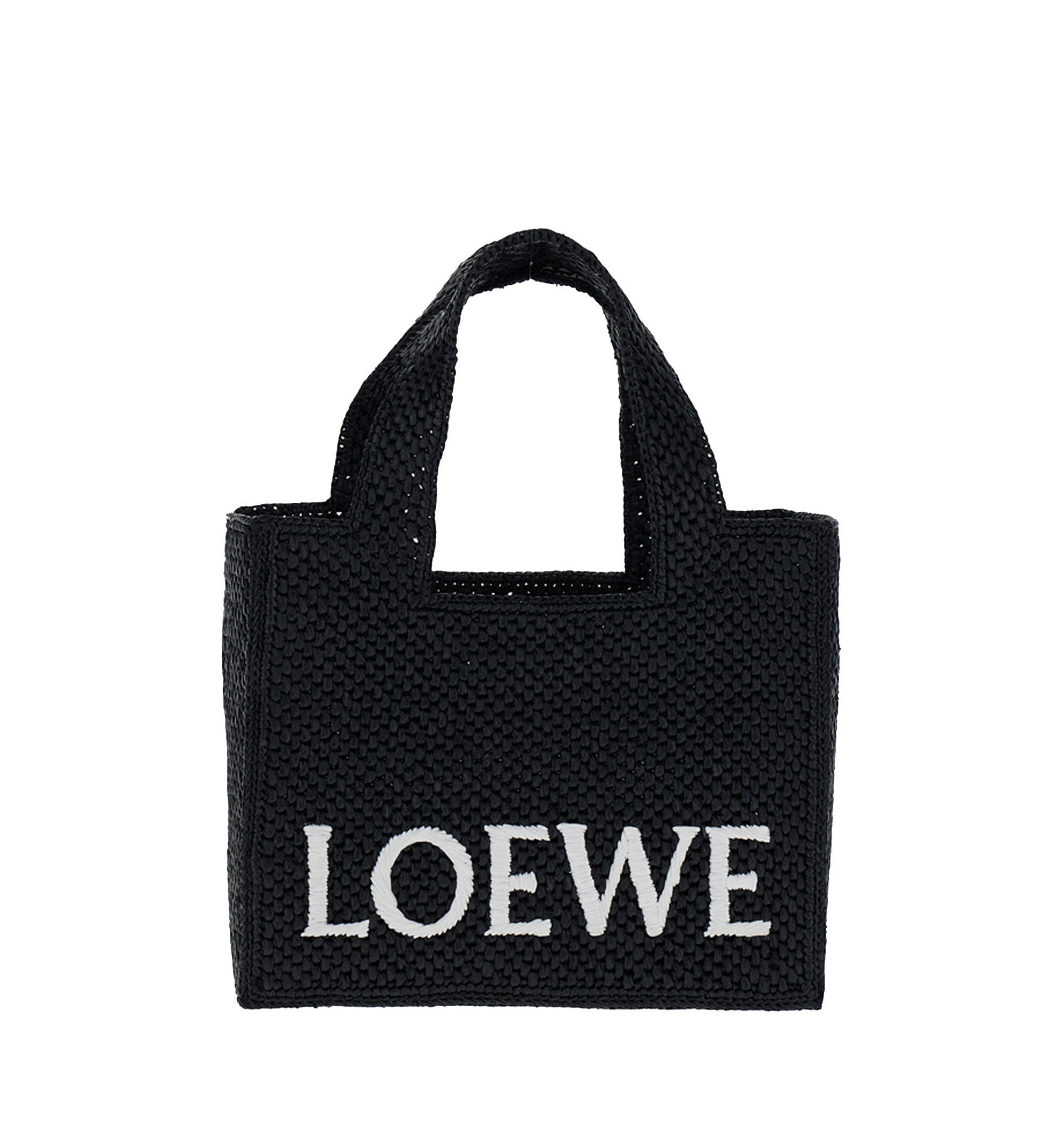 Small LOEWE Font Tote In Raffia