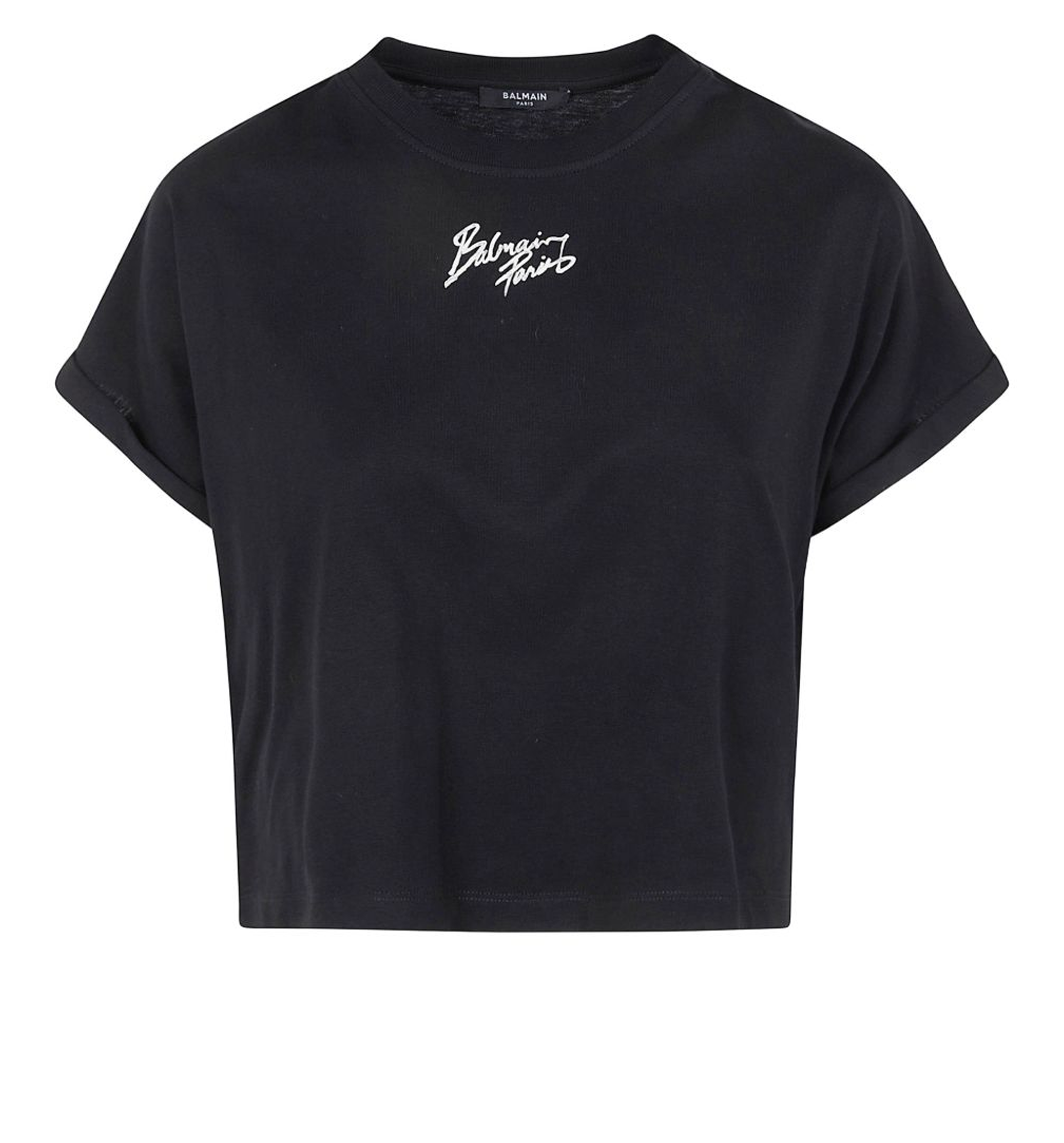 Cropped T-shirt with Balmain print