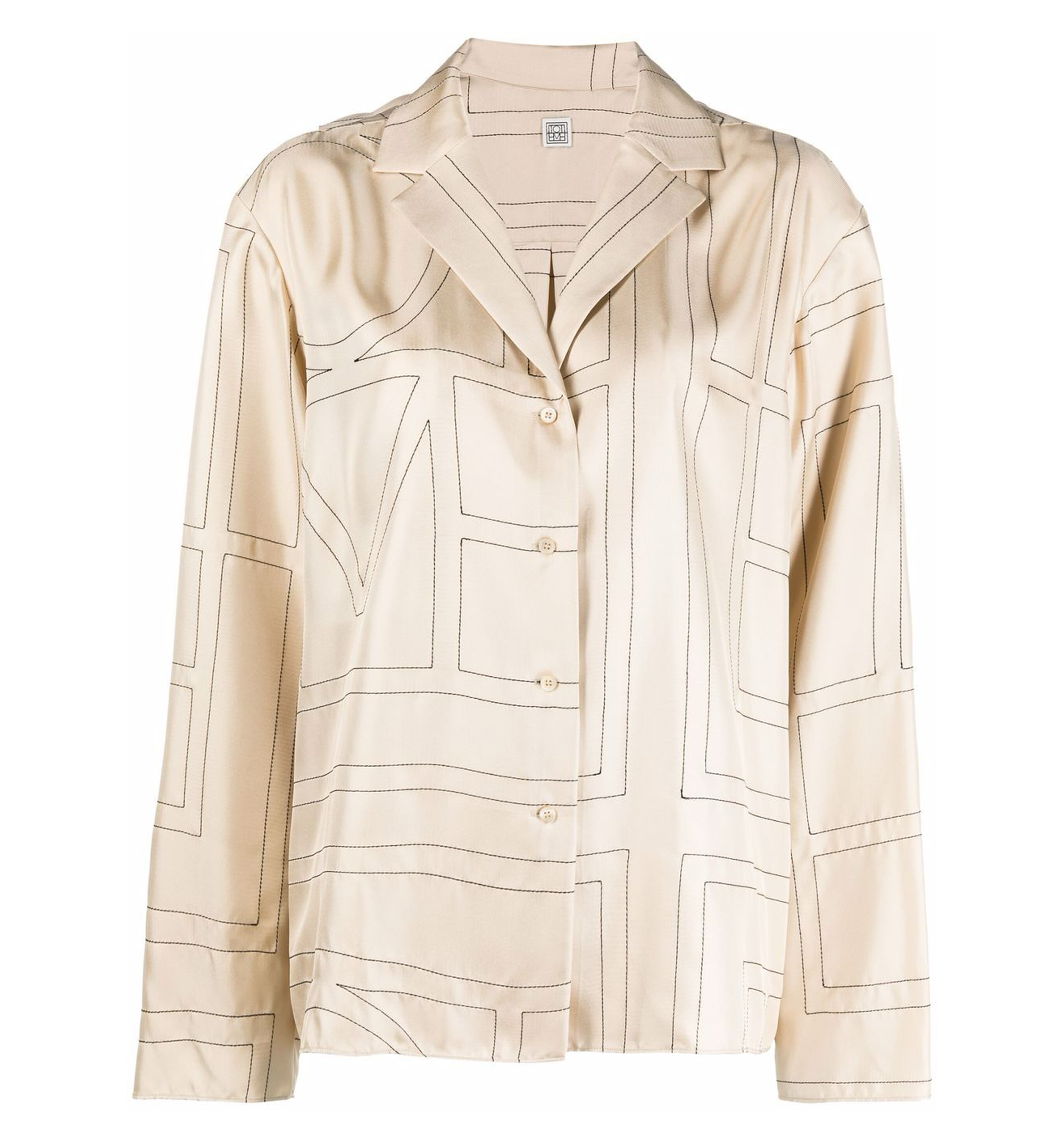 Monogram silk pj top ivory