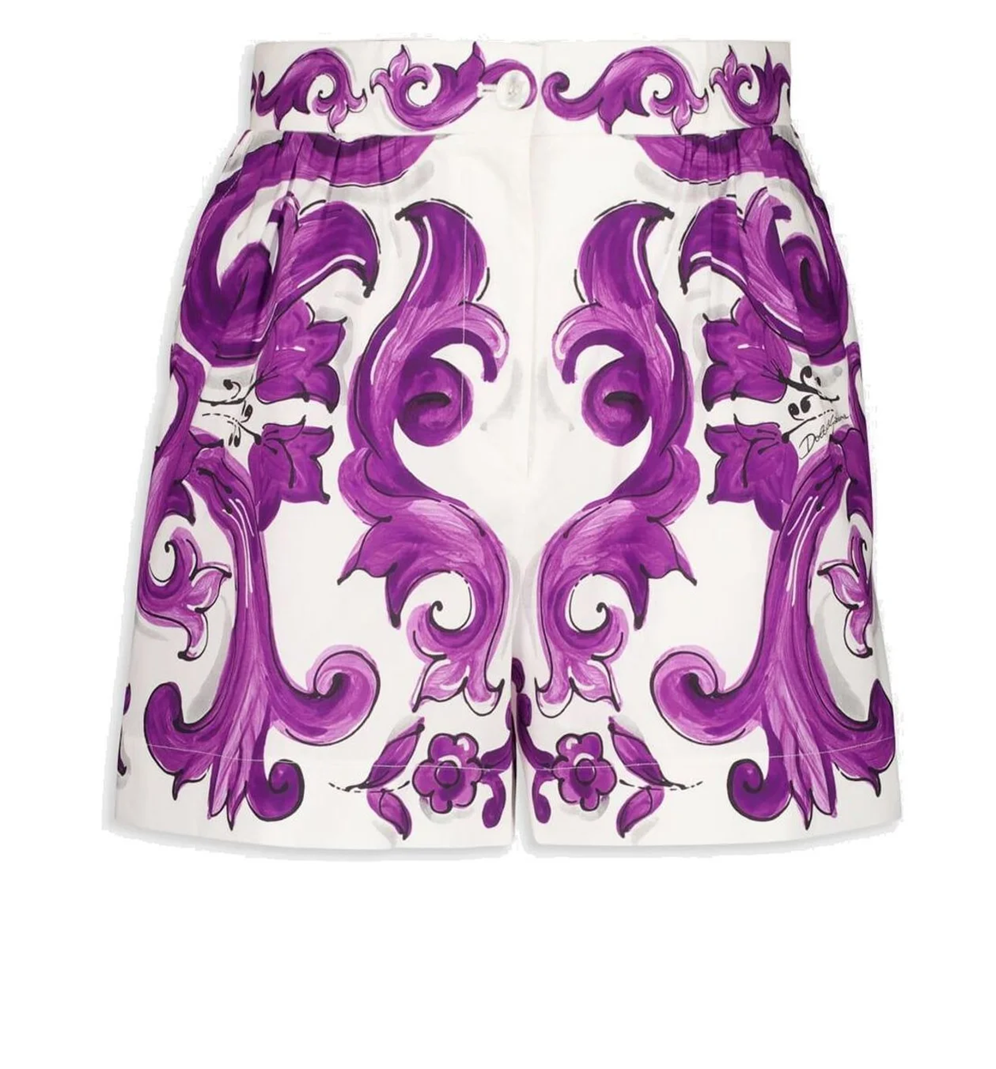 Allover Printed Satin Shorts