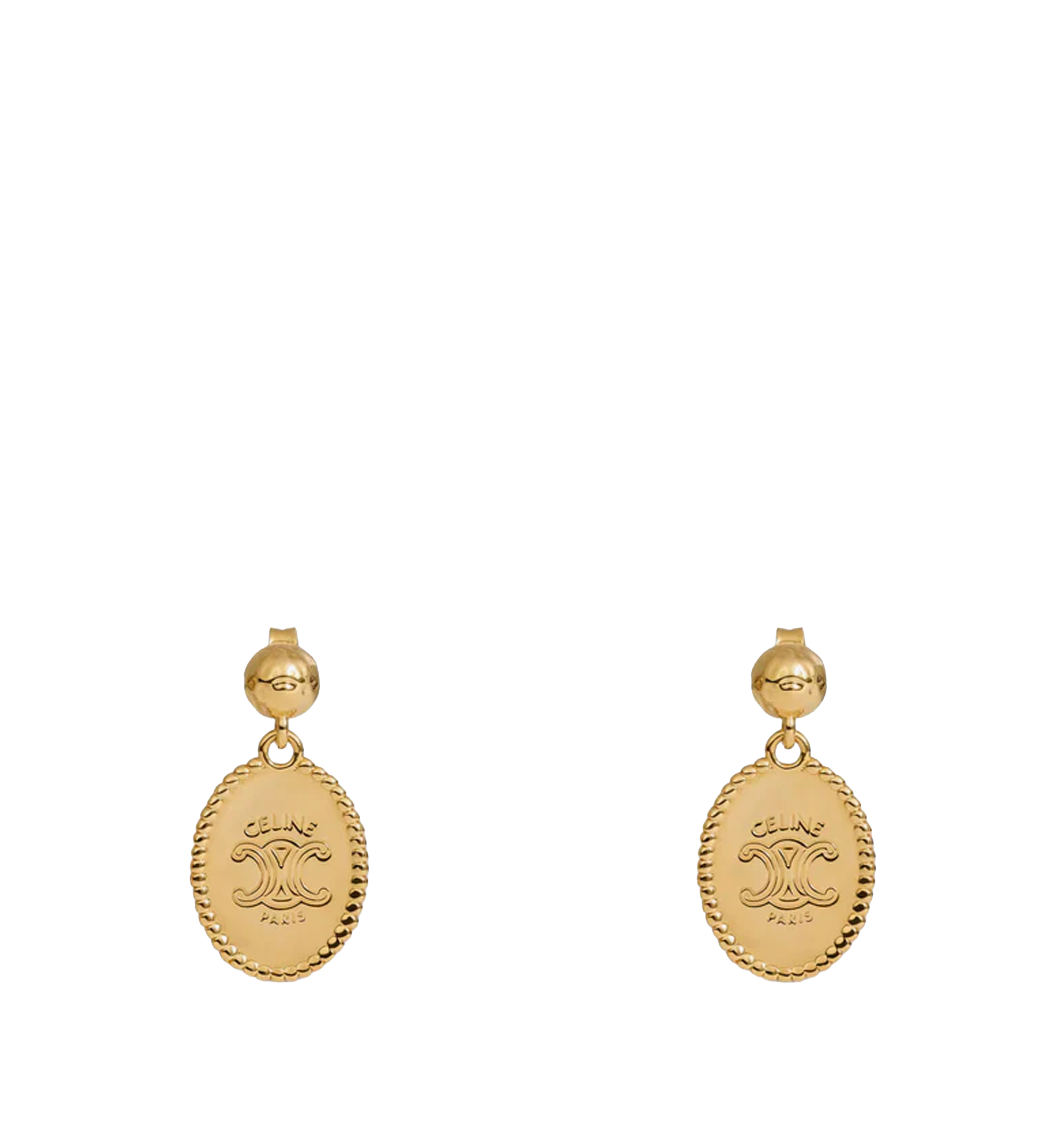 Brass earrings with gold finish