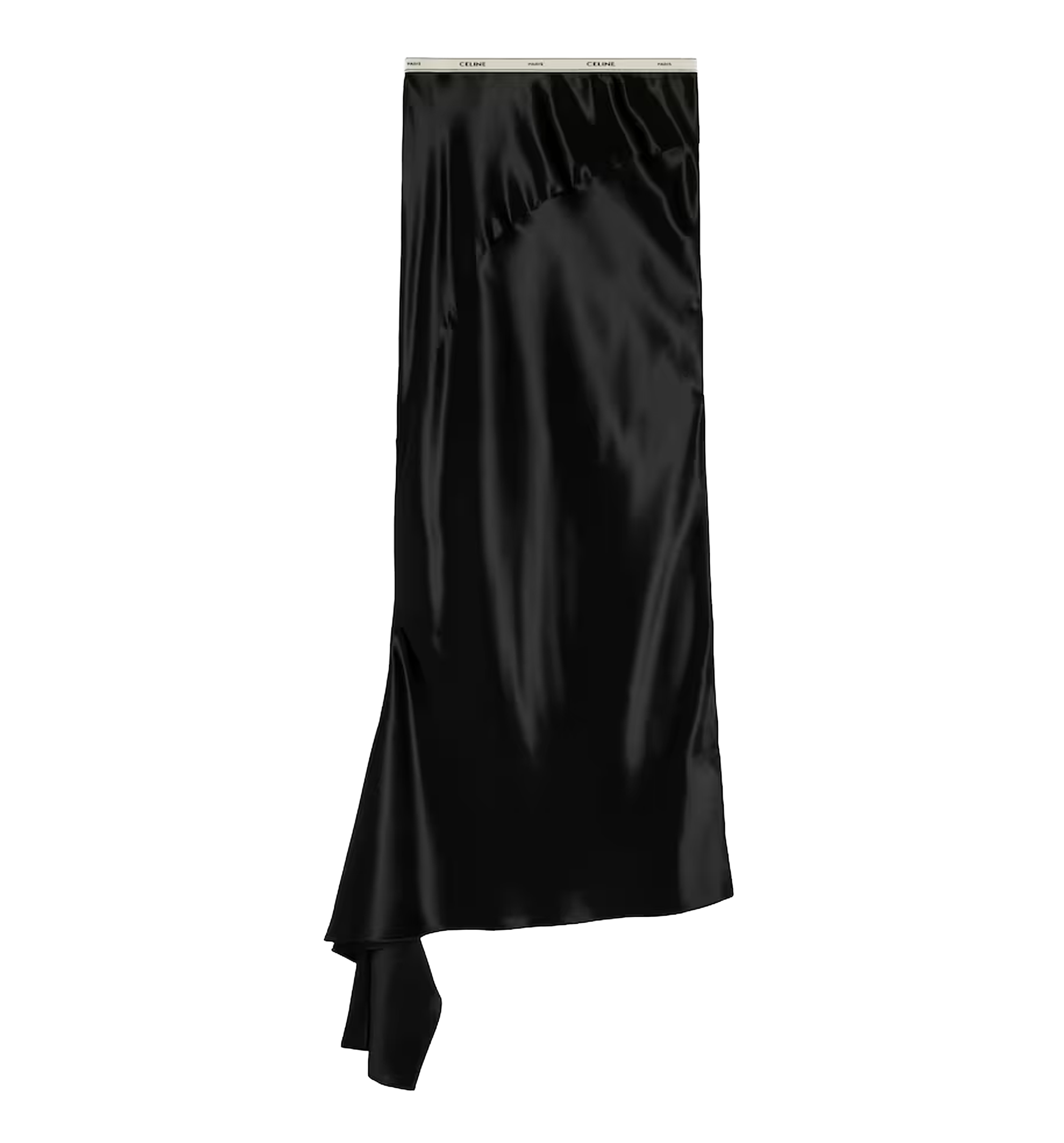 Viscose satin midi skirt