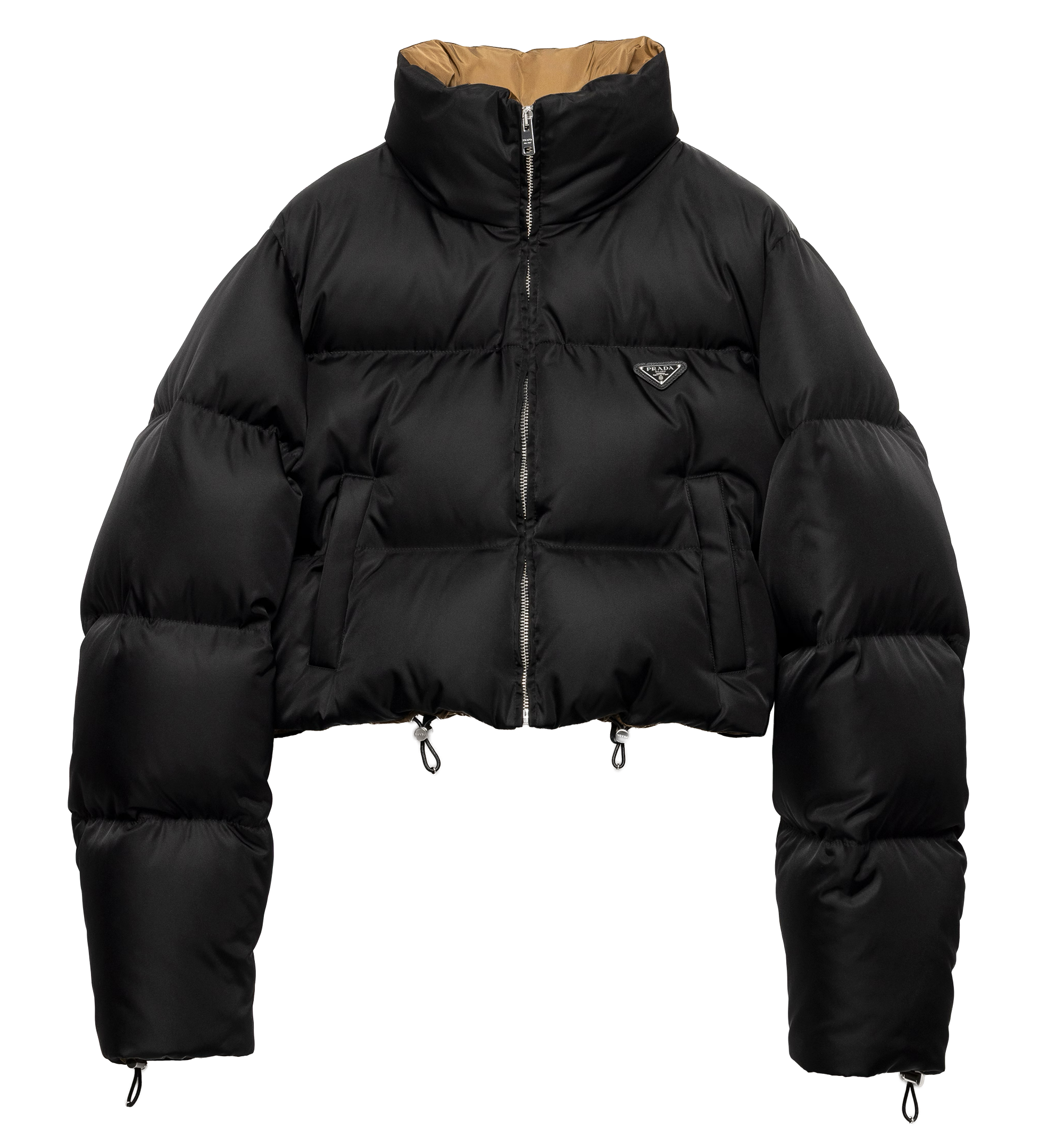 Cropped Re-Nylon down jacket
