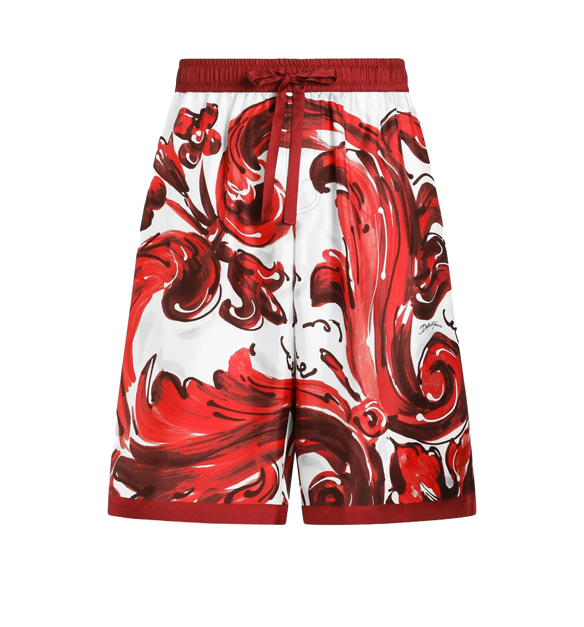 Vanity bermuda shorts in majolica-print silk twill