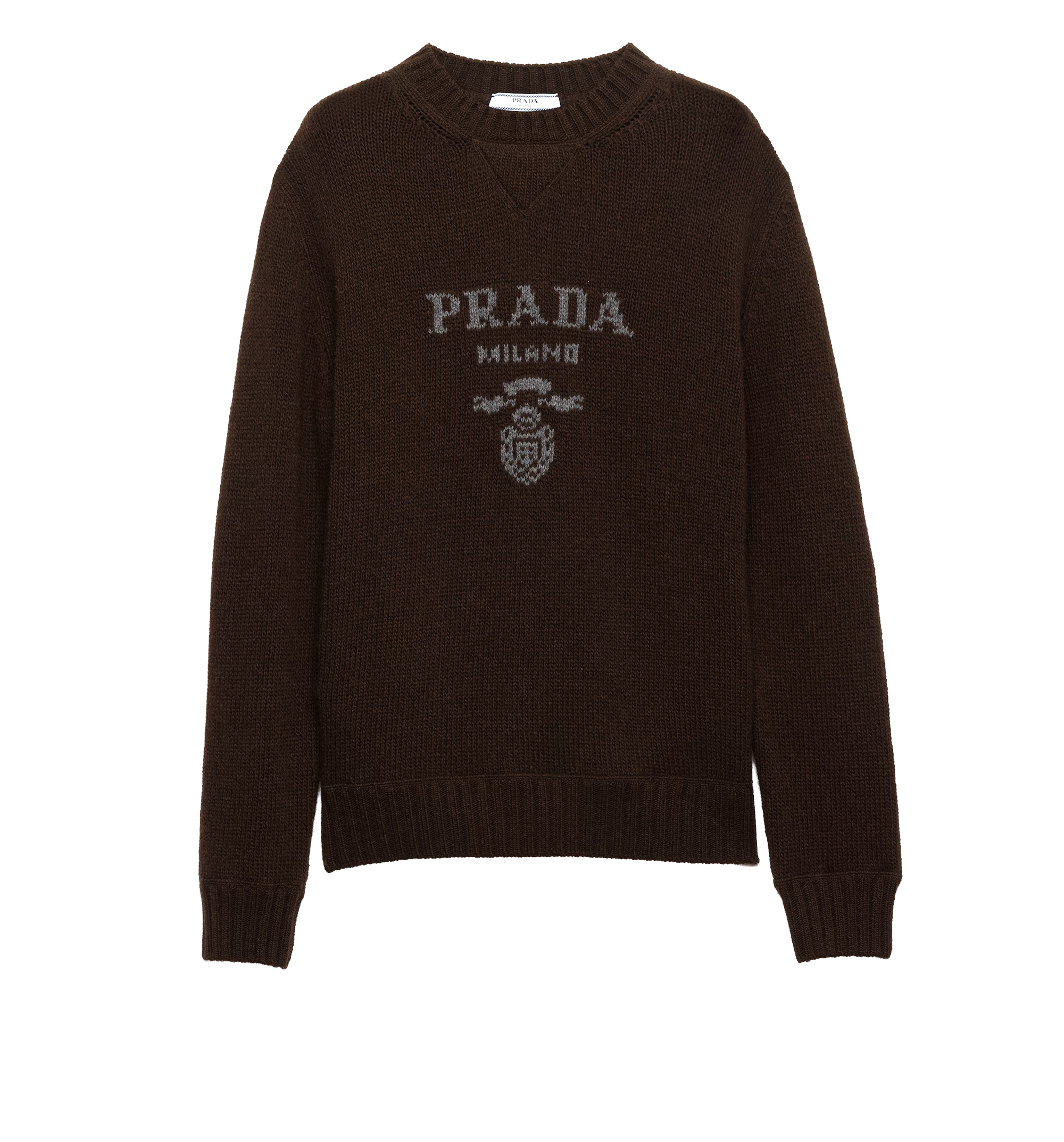 Cashmere and wool Prada Logo crew-neck sweater