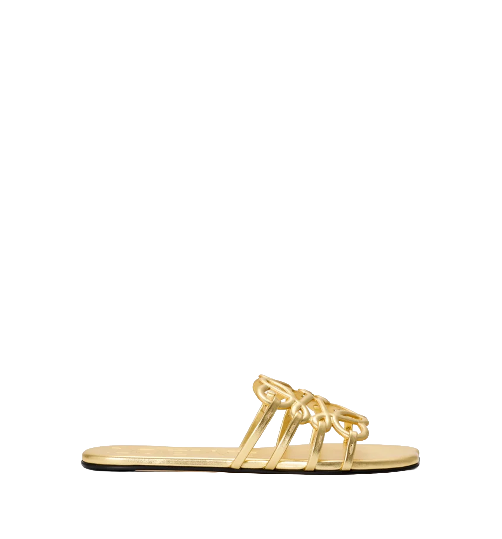 Petal Anagram Slide In Laminated Lambskin