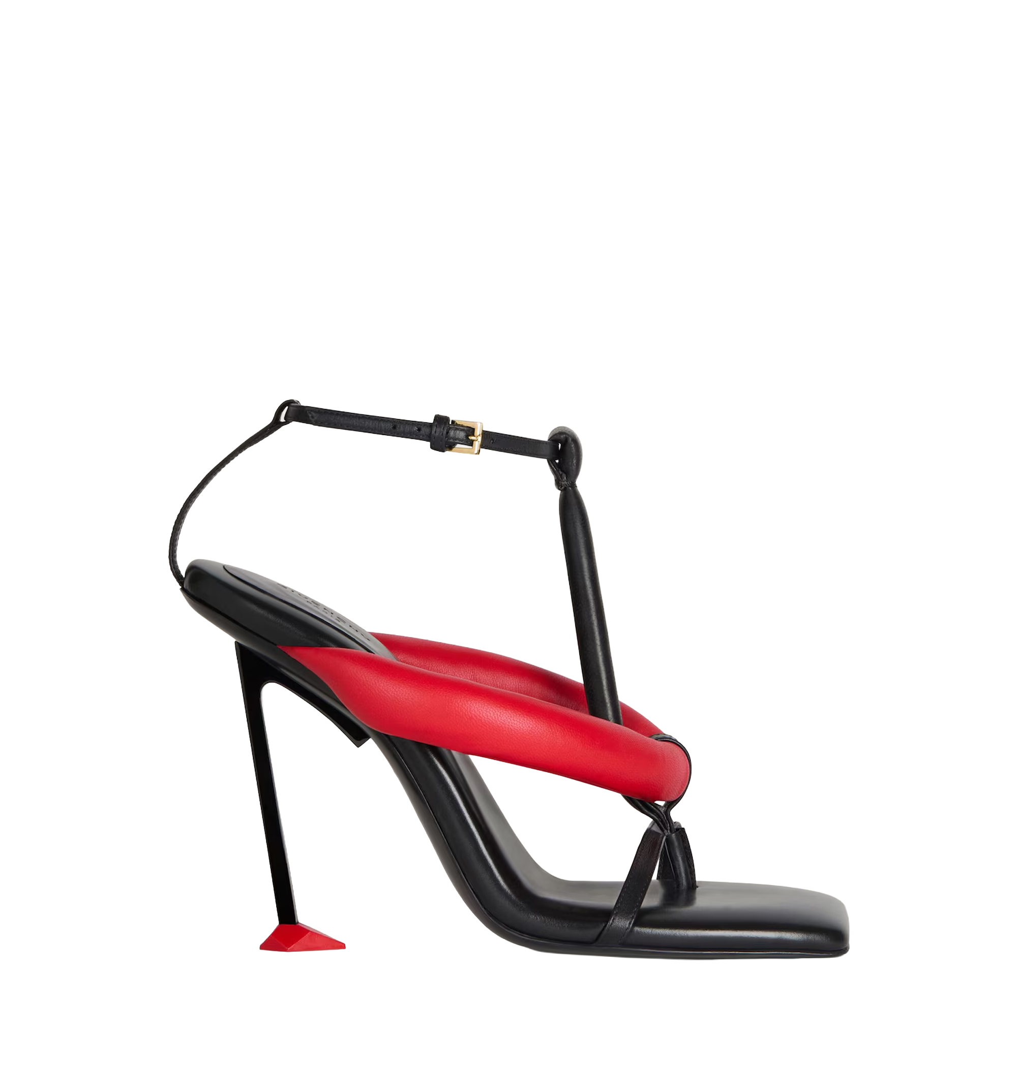 Boudoir bicolor heeled thongs in nappa leather