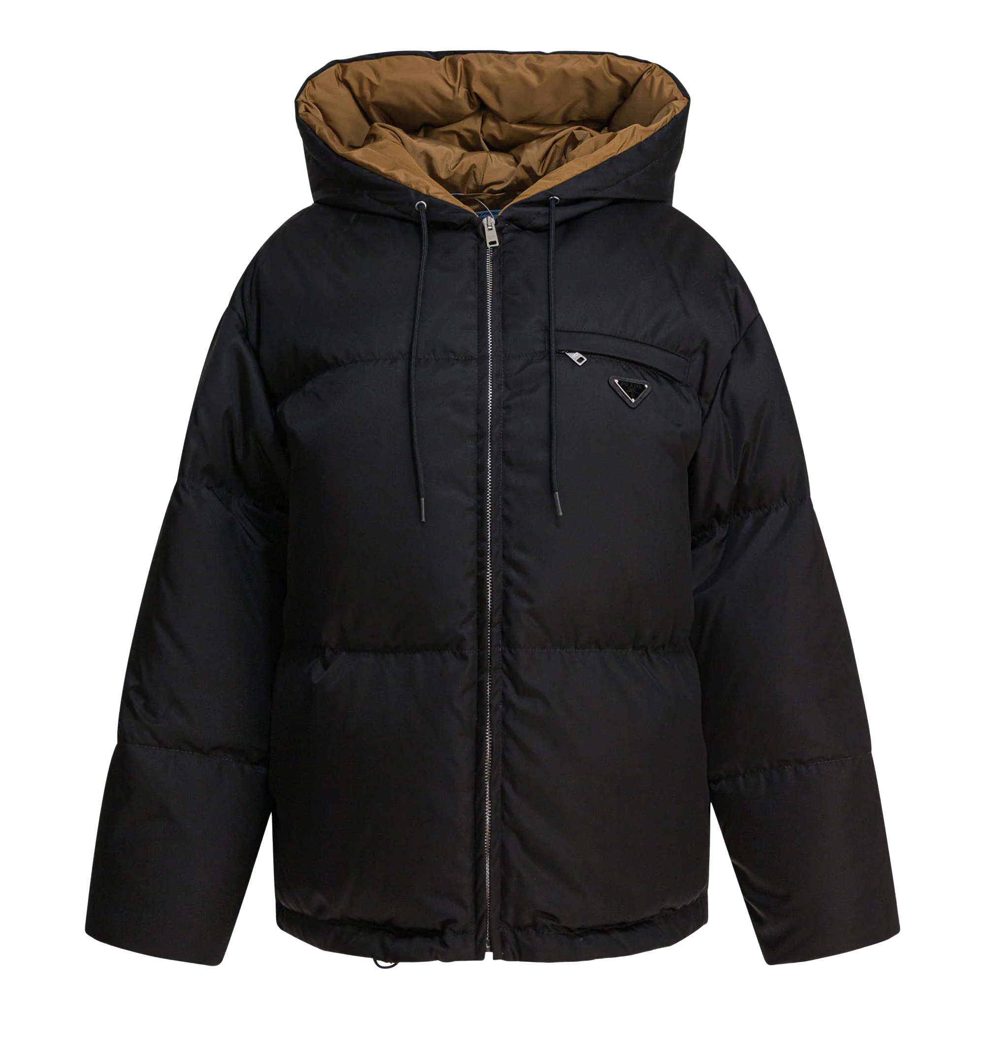 Down Jacket with Logo in Re-Nylon