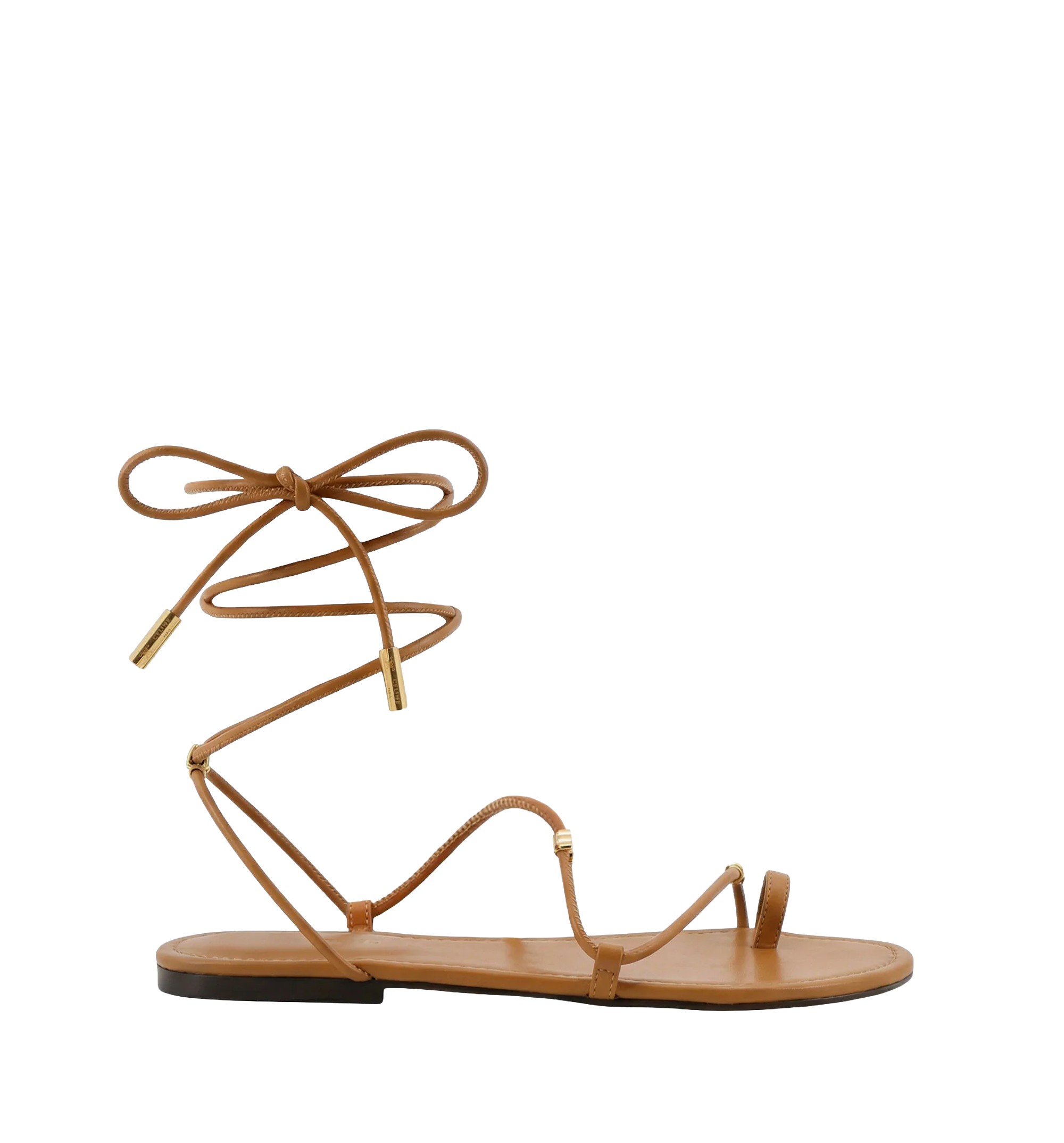 Leather sandals with metal Triomphe logo